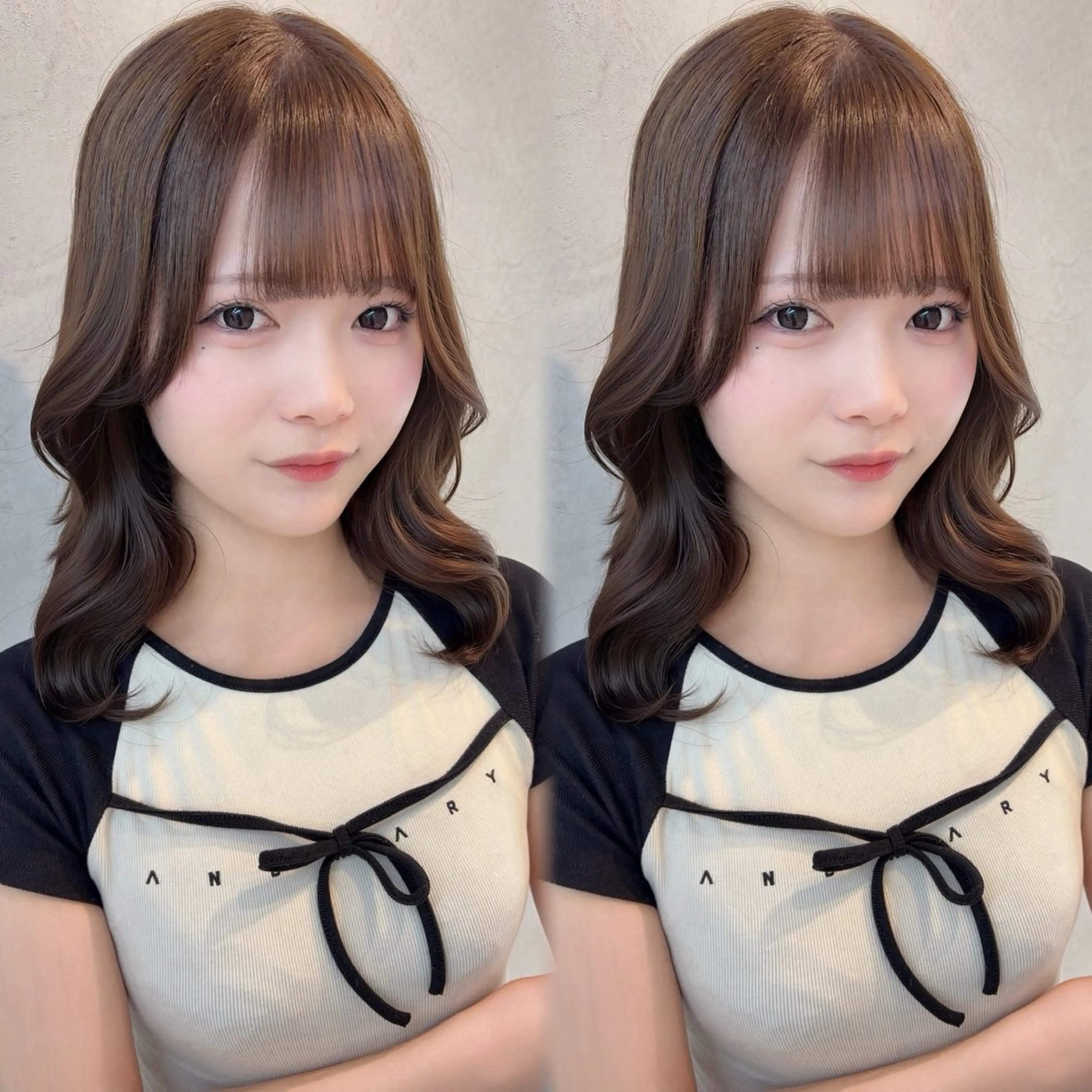 ミディアム カット ヘアカラー 🫧Ess 🎀chihinaのヘアスタイル