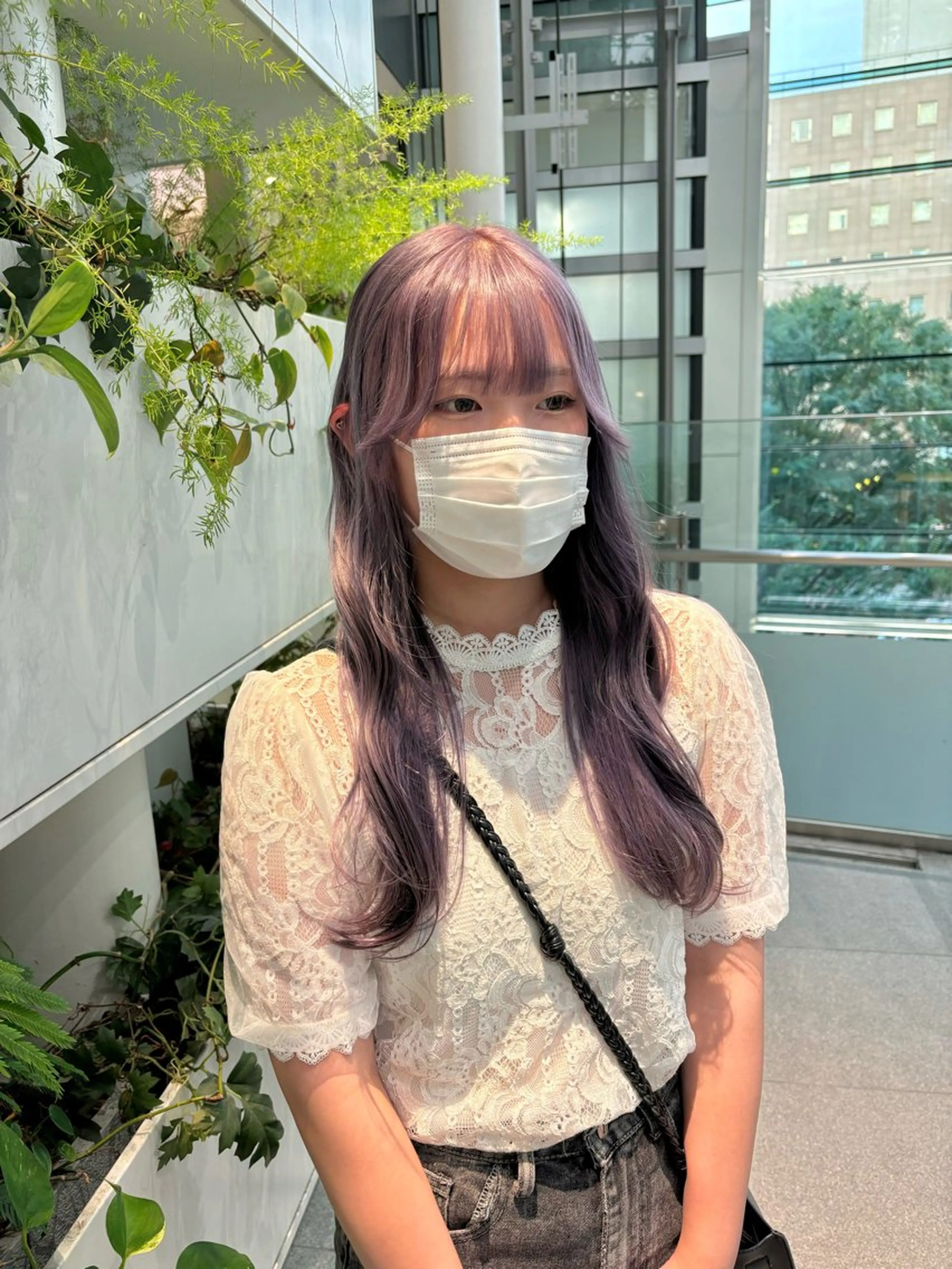 ロング カラー ブリーチ ラベンダーカラー シルバー くさかみさき🌼暖色 /耳つぼ/オタク🌼のヘアスタイル