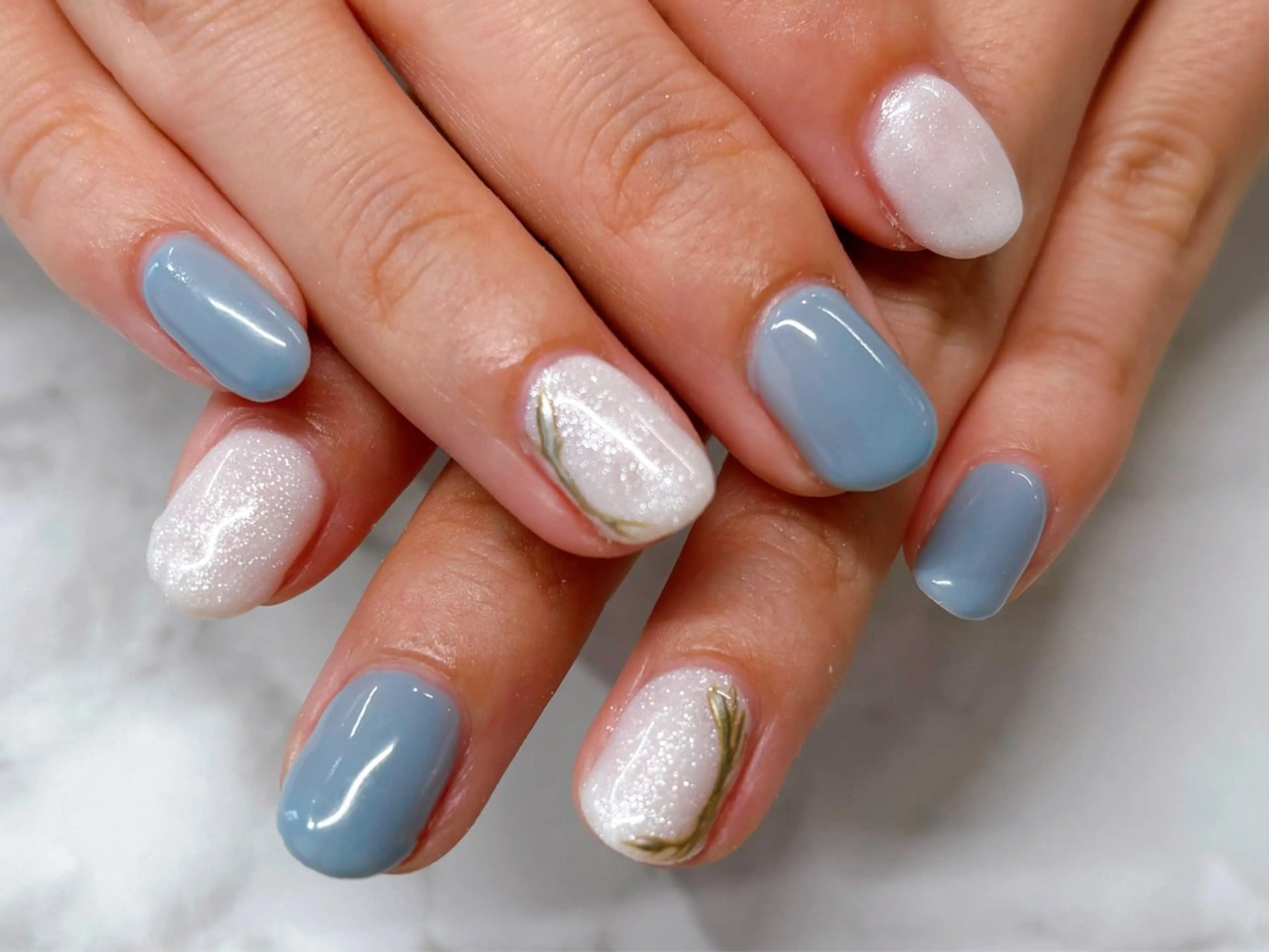 ネイル ブルー Lani🌈Nail Konatsuのネイルデザイン