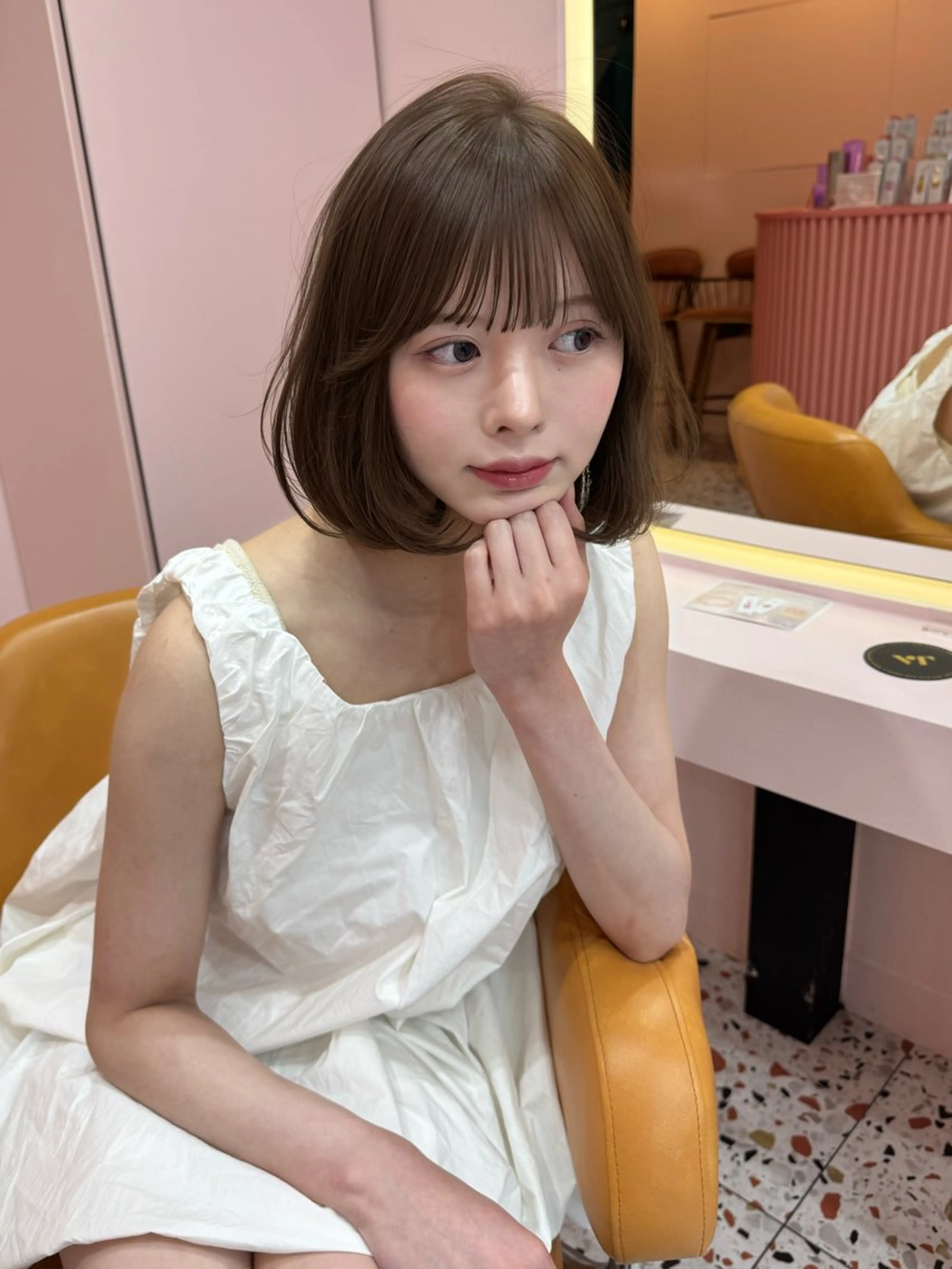 ショート 顔周りカット 韓国風ヘア レイヤーカット 似合わせカット 小顔カット カット ヘアカラー トリートメント 顔周り/透明感カラー REINA𓍯のヘアスタイル