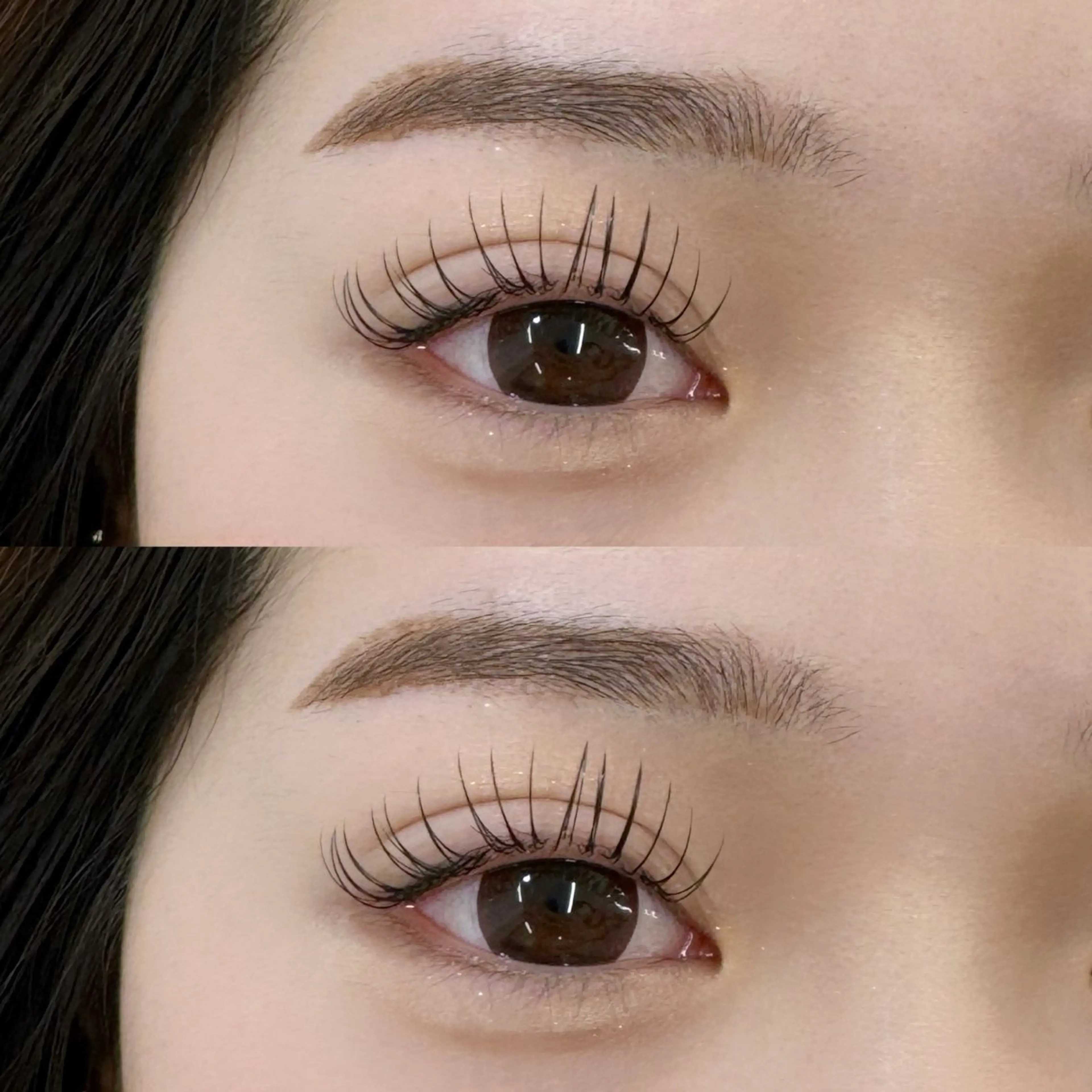 マツエク・マツパ Dカール フラットラッシュ ナチュラル 天王寺eye ♡eyebrowのマツエク・マツパデザイン