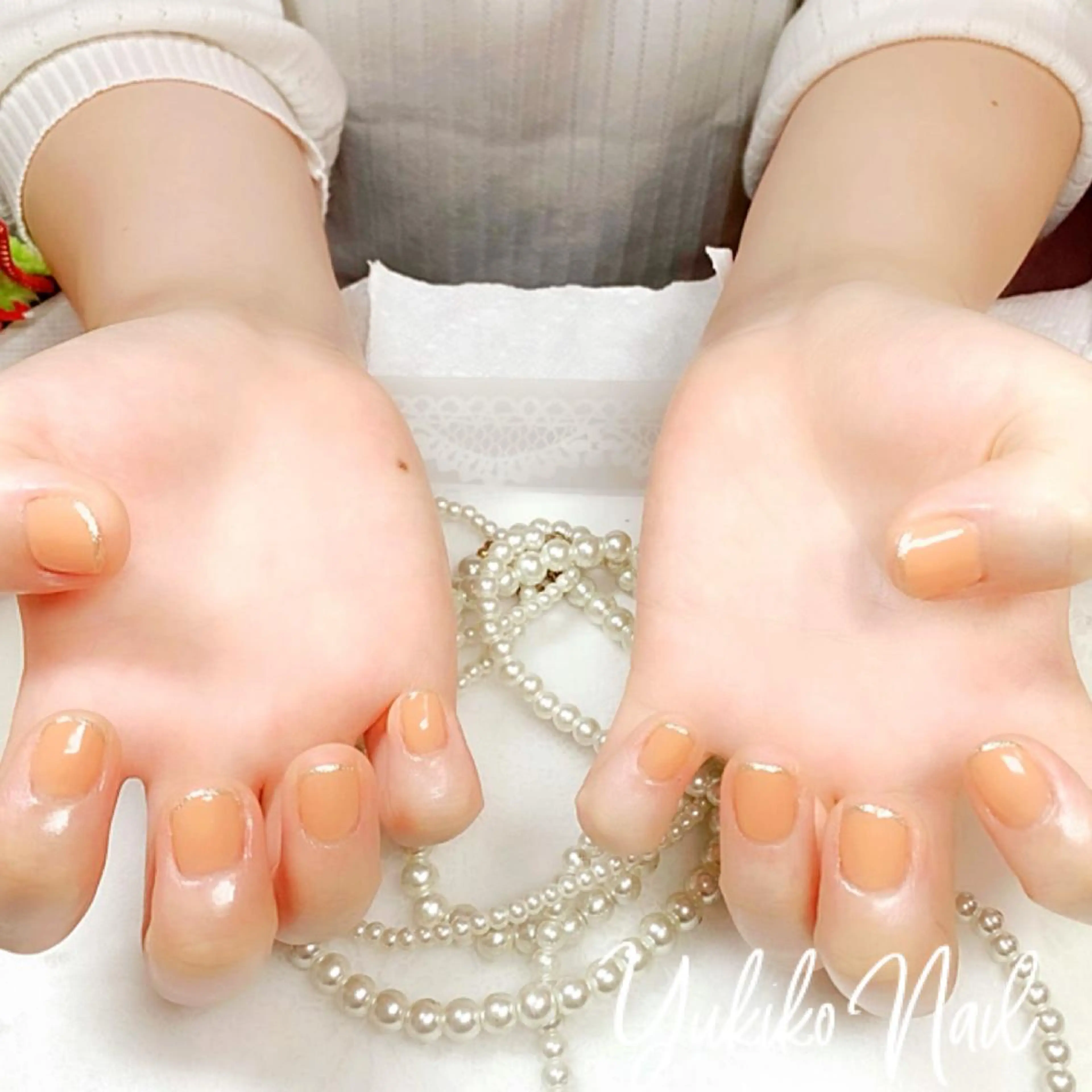 ネイル フレンチネイル ラメ(グリッター) ワンカラーネイル ユキコ ネイルのネイルデザイン