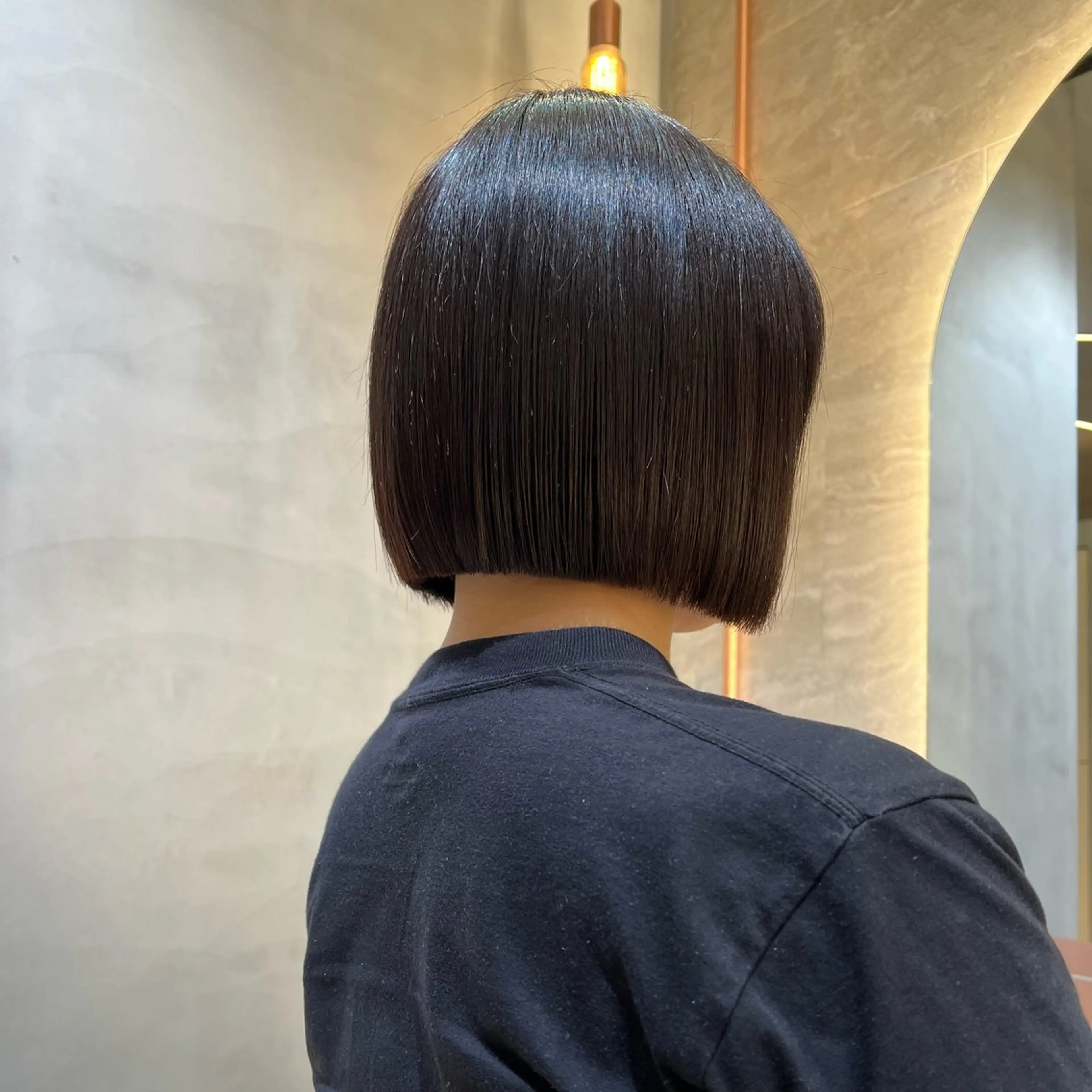 ショート カラー ボブ/巻ける縮毛矯正 /韓国レイヤーはなのヘアスタイル