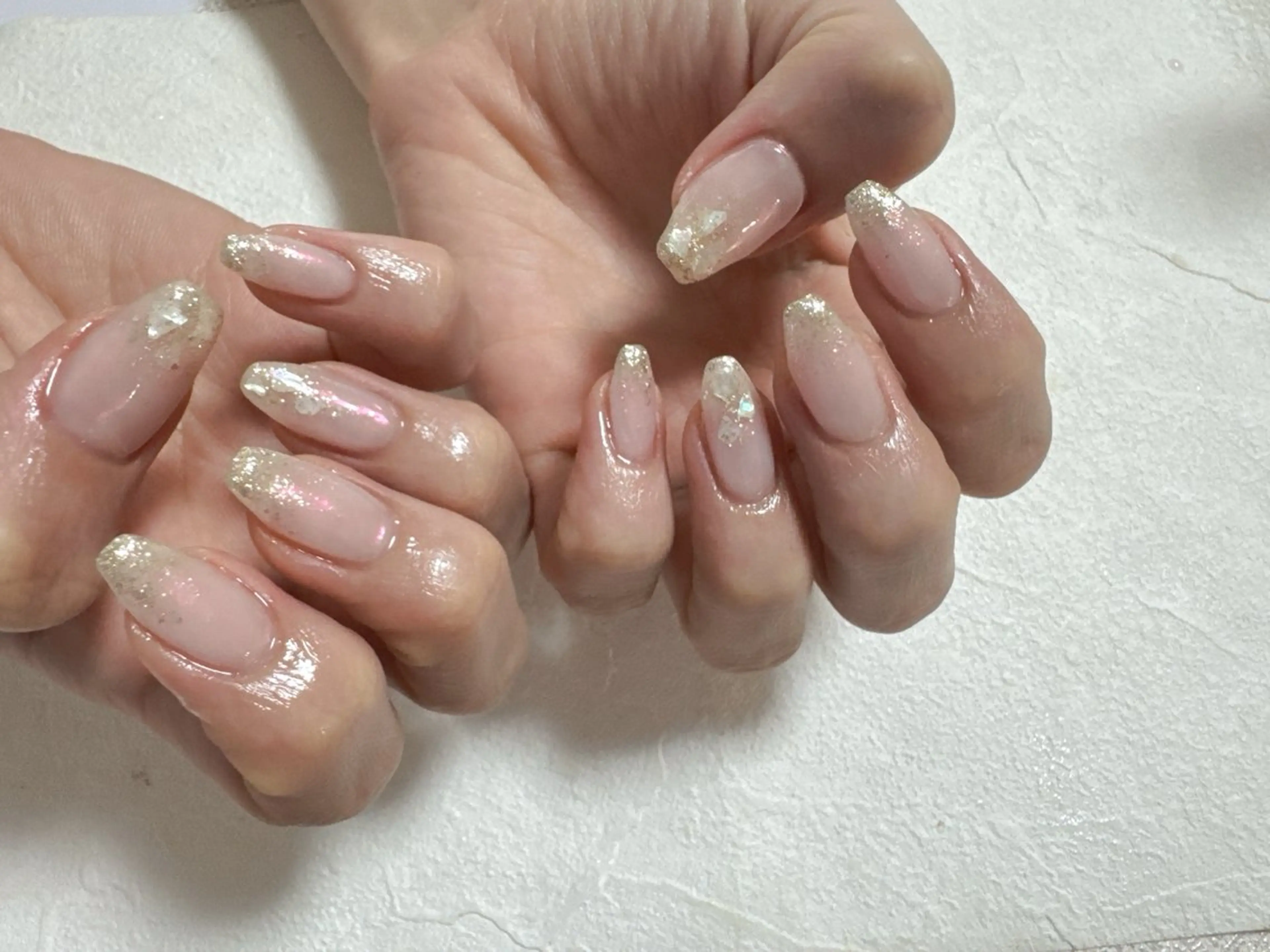 ネイル オーロラネイル フットネイル ジェルネイル ミラーネイル パラジェル kiki nail たまプラーザのネイルデザイン