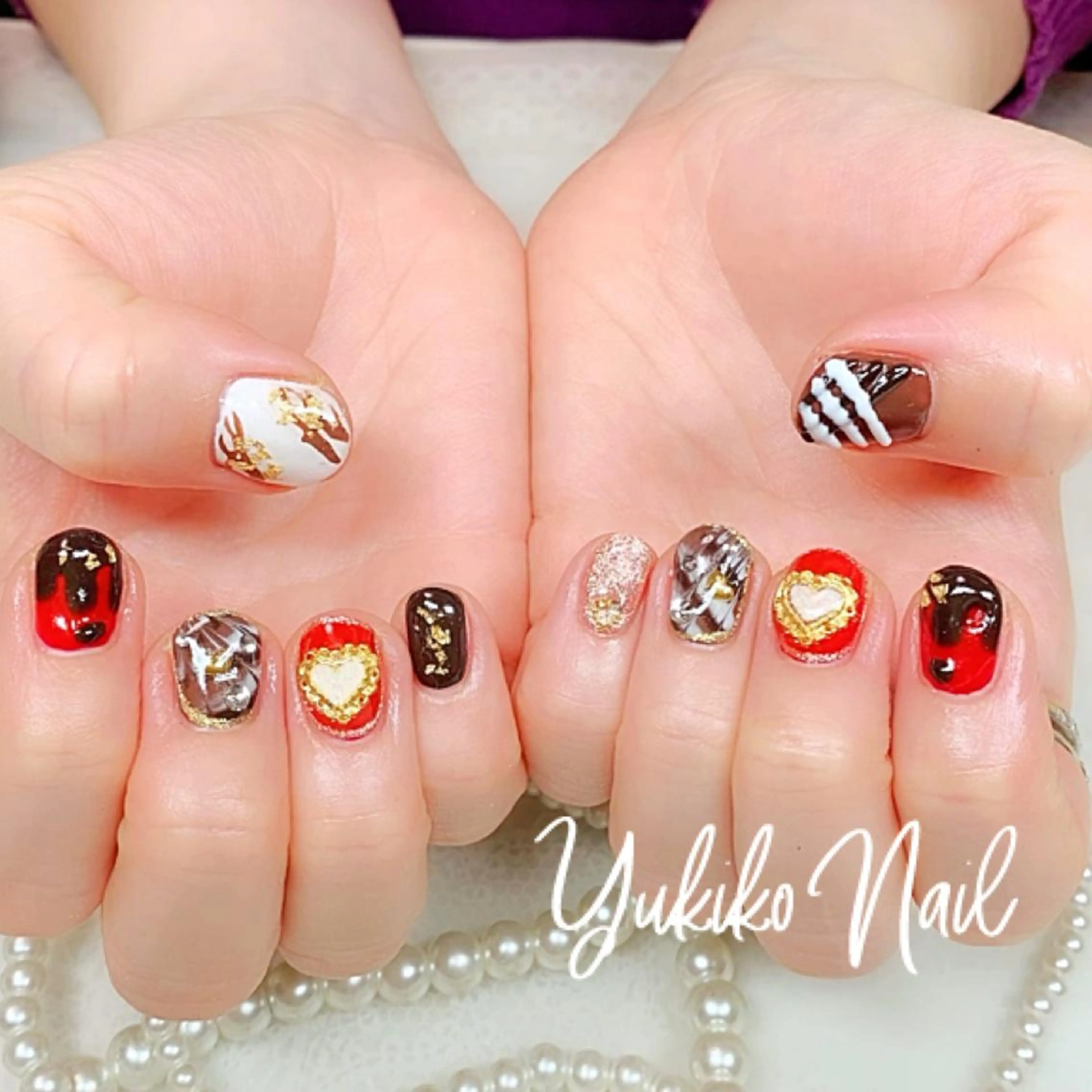 ネイル バレンタイン ハンドネイル ユキコ ネイルのネイルデザイン