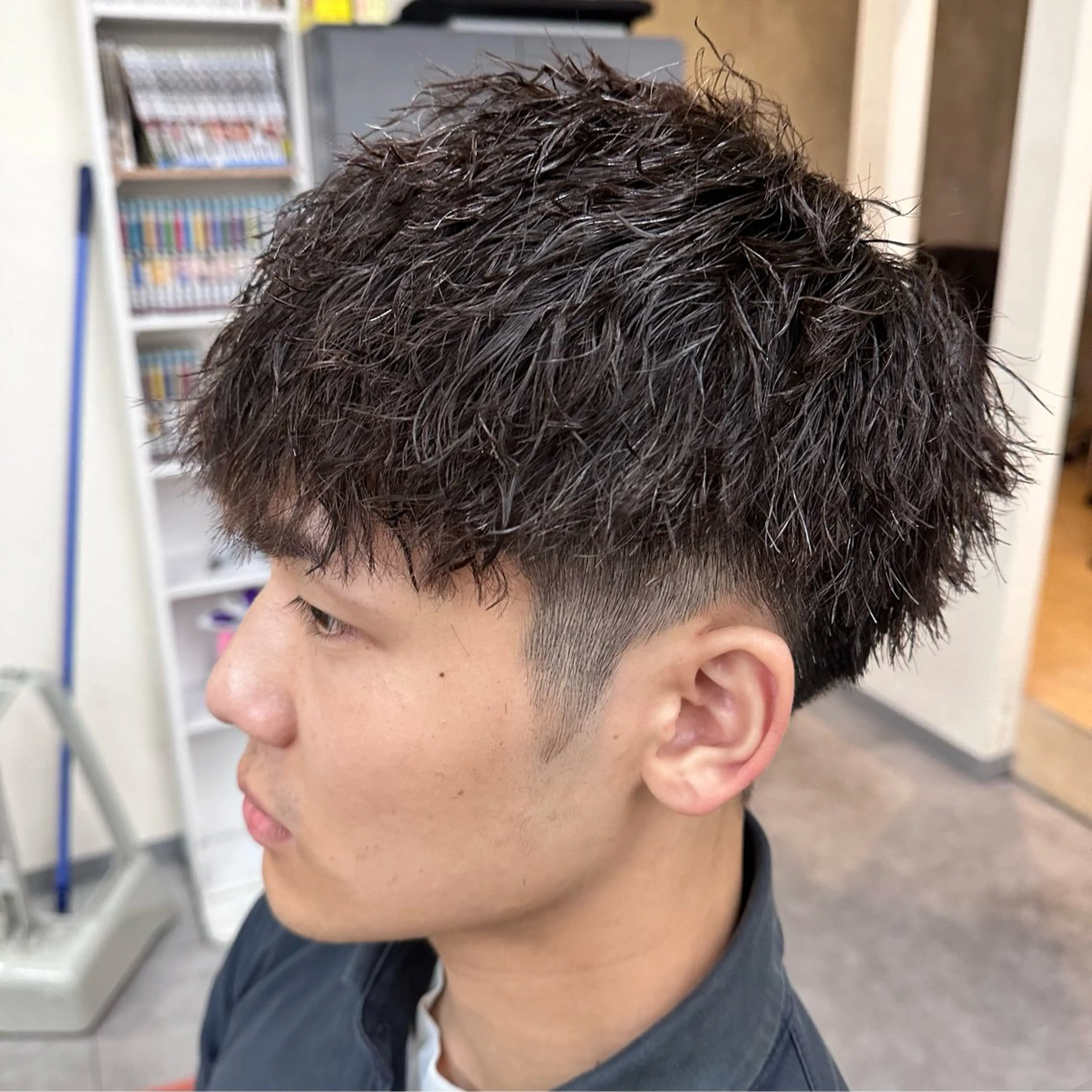 ショート パーマ ヘアアレンジ メンズ カット パーマ 梅田/メンズパーマ /短髪/田中崇奨のヘアスタイル