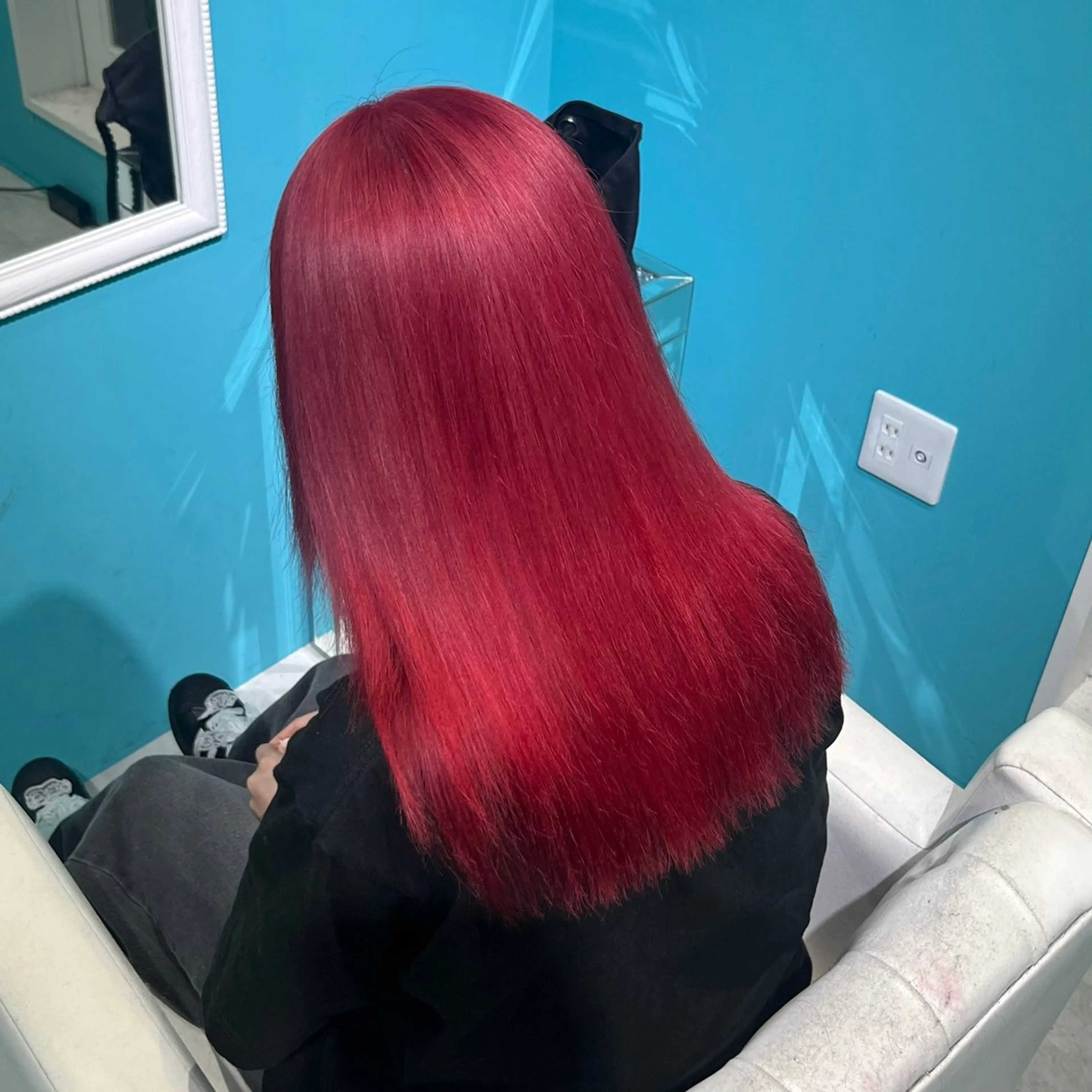 セミロング カラー ベージュカラー 黒髪 ブリーチ ブルーカラー ブルーブラック ヘアカラー トリートメント ケアブリーチ/ 髪質改善/上質艶髪のヘアスタイル