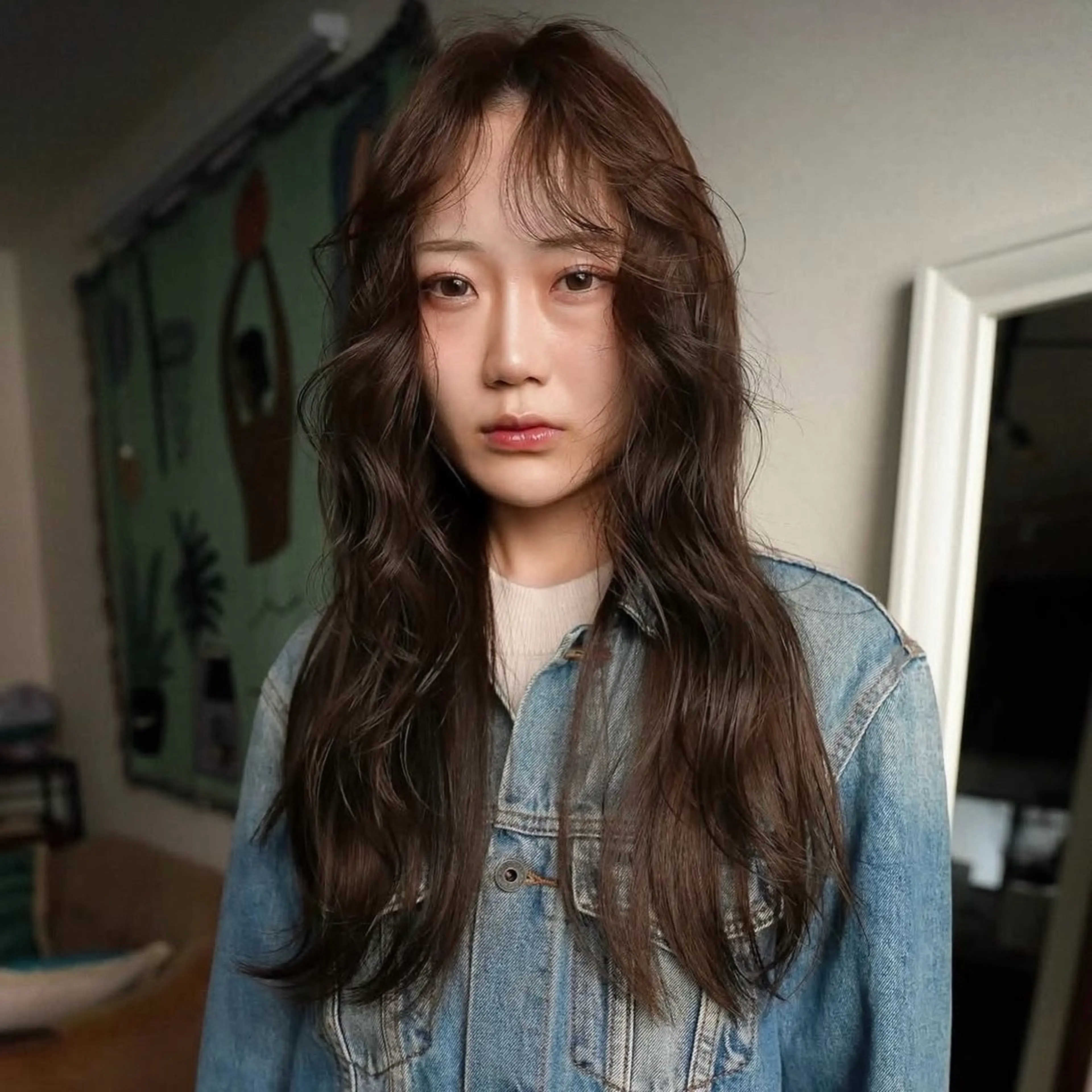 ロング カラー センターパート/ ベージュ系カラー/禅のヘアスタイル