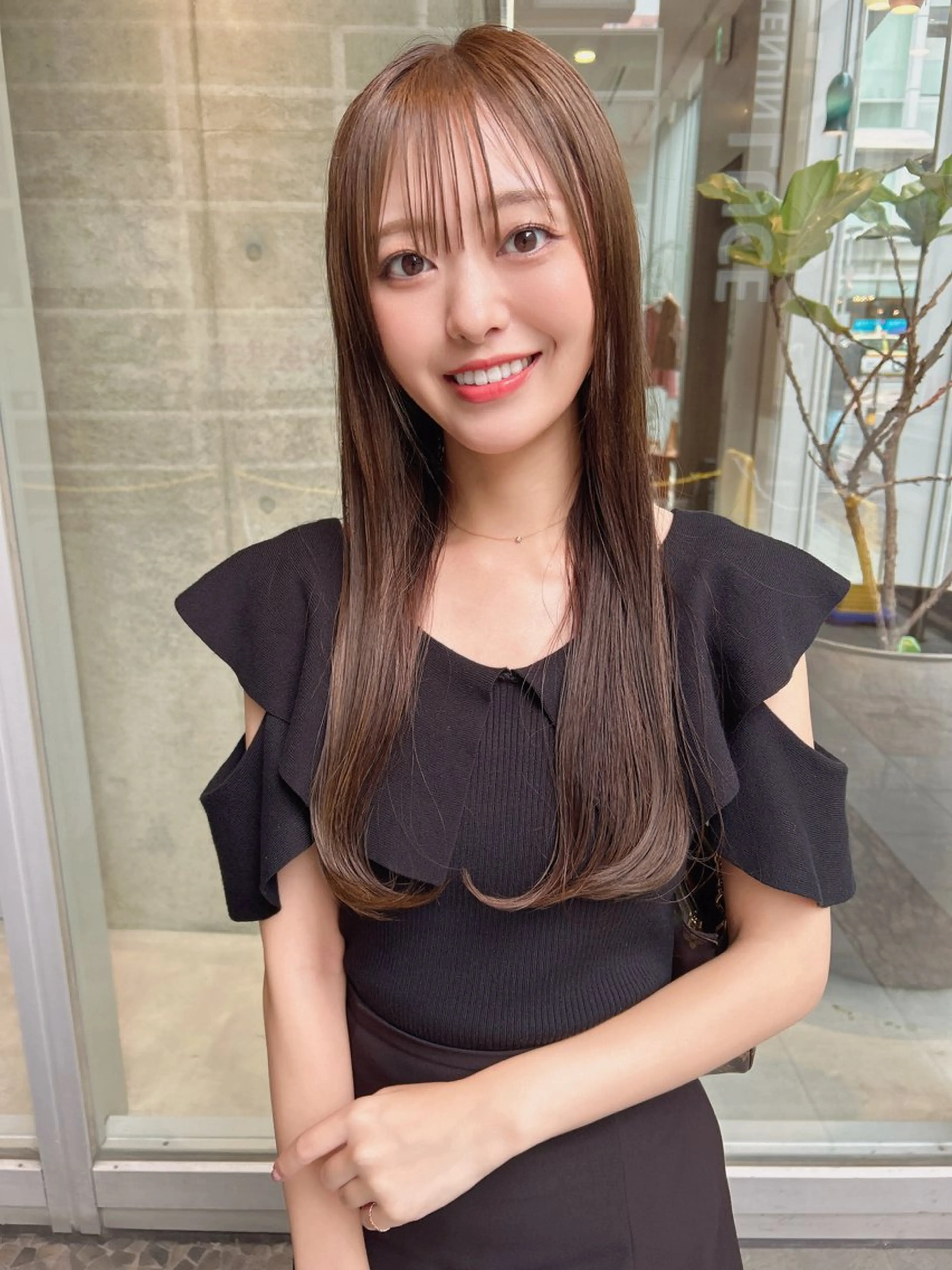 ロング カラー カット ヘアカラー トリートメント 髪質改善will hairdesignのヘアスタイル