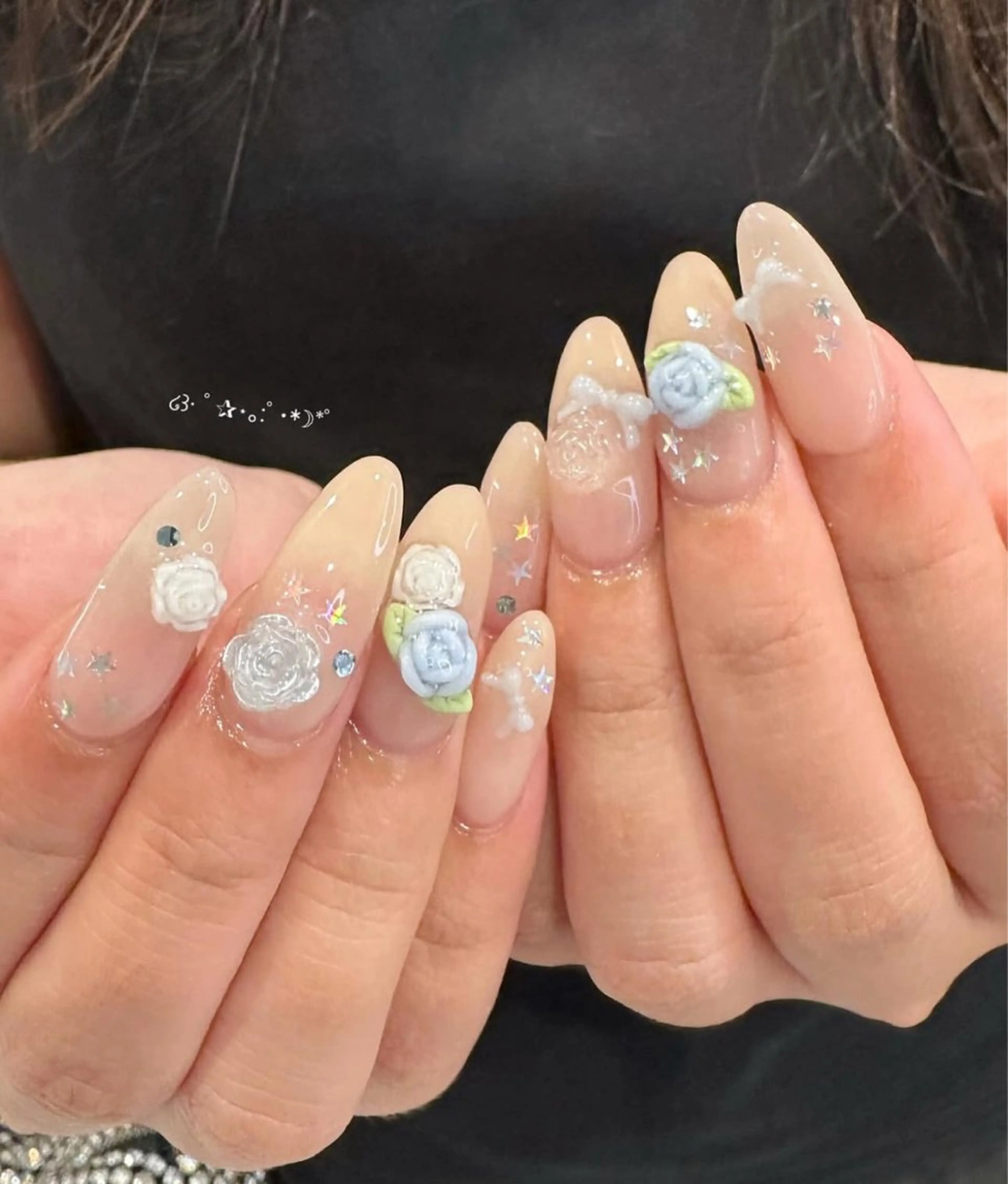 ネイル アートネイル フラワーネイル フレンチネイル ジェルネイル グラデーション ハンドネイル Ryu Nail NekoChanのネイルデザイン