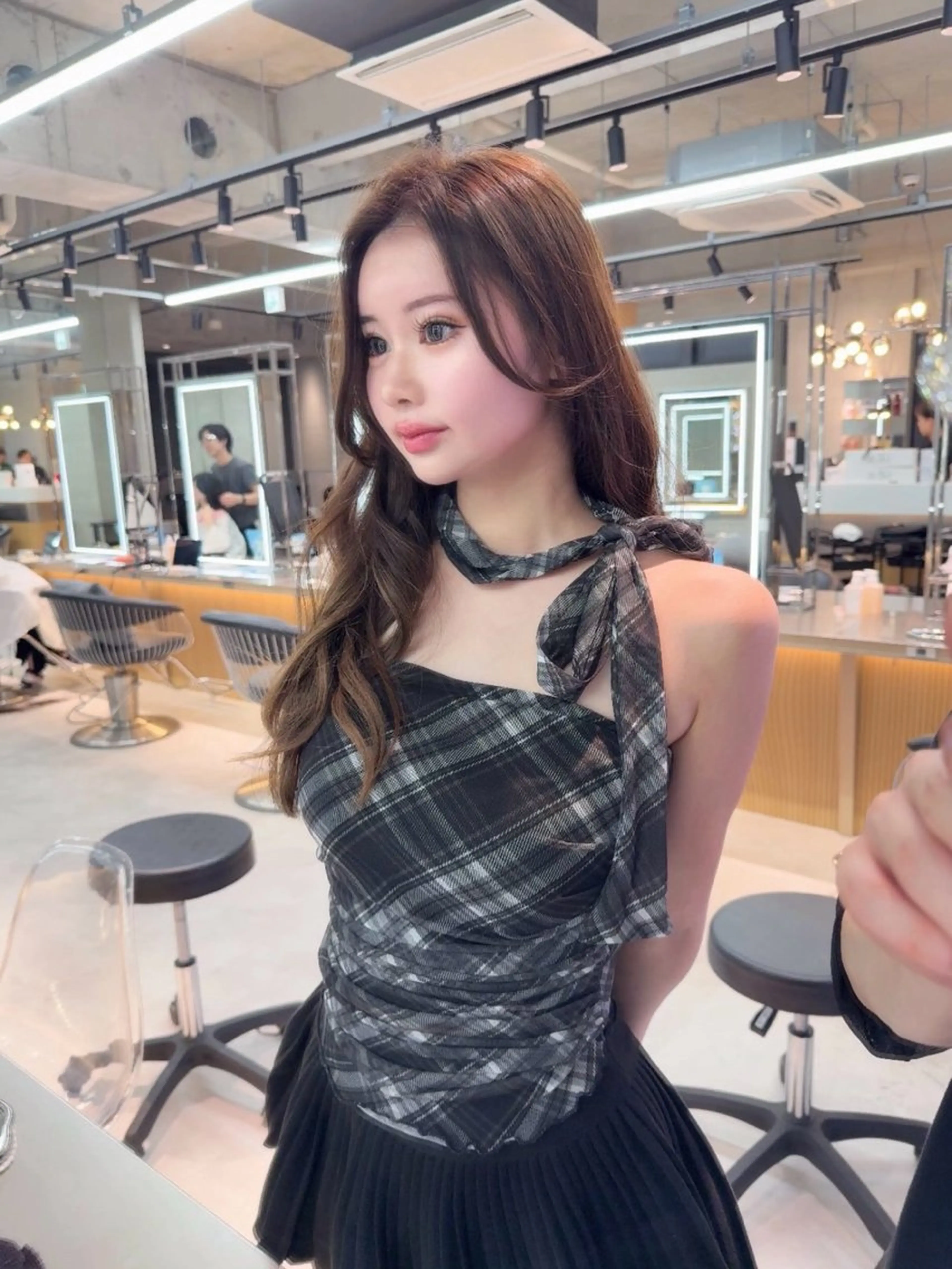 セミロング カラー ベージュカラー レイヤーカット 縮毛矯正 【博多髪質改善】 吉村　清志のヘアスタイル