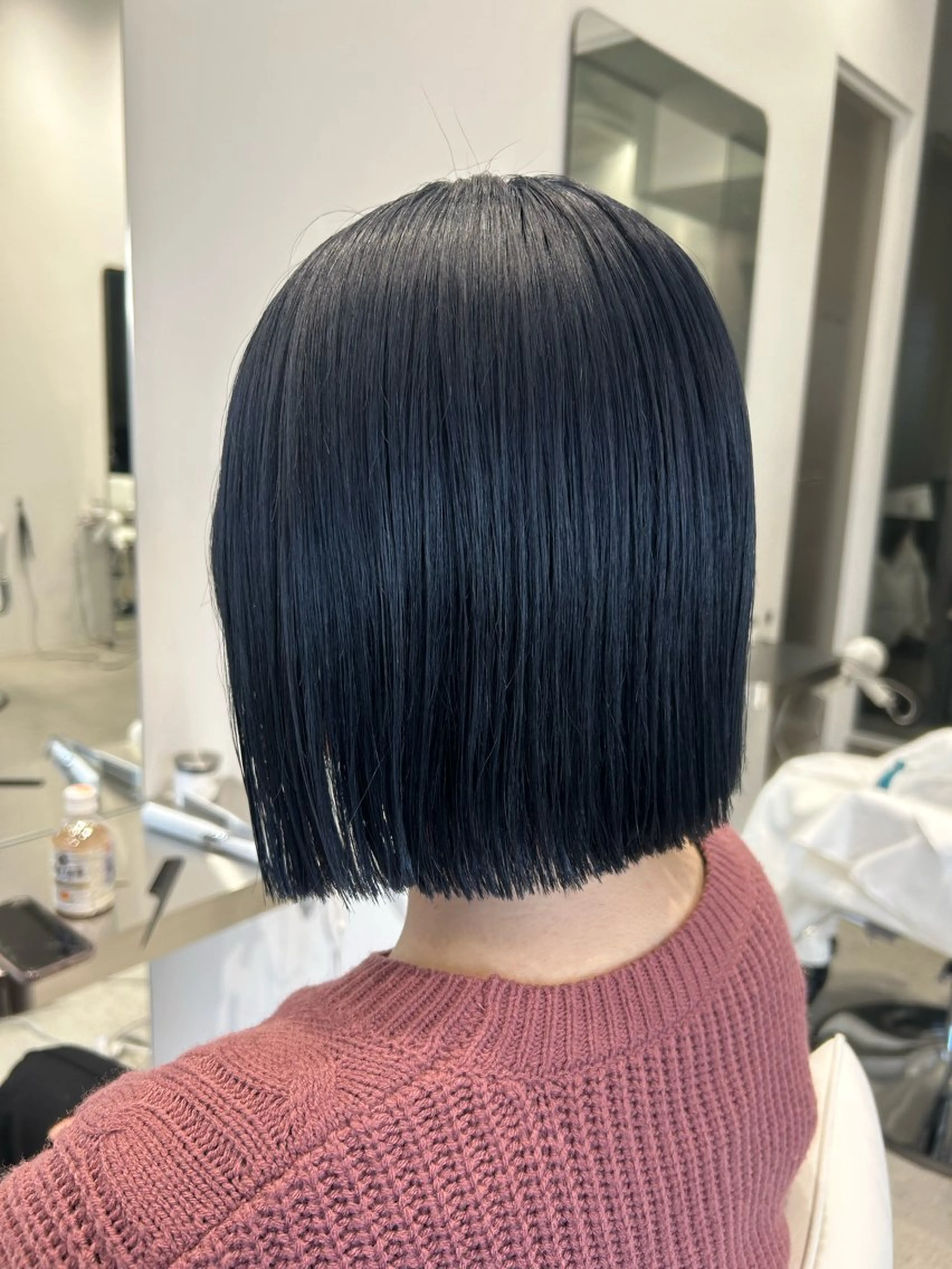 ミディアム カラー 透明感カラー ネイビーカラー ボブ 無料ショートモデル 募集✔️SEIYAのヘアスタイル