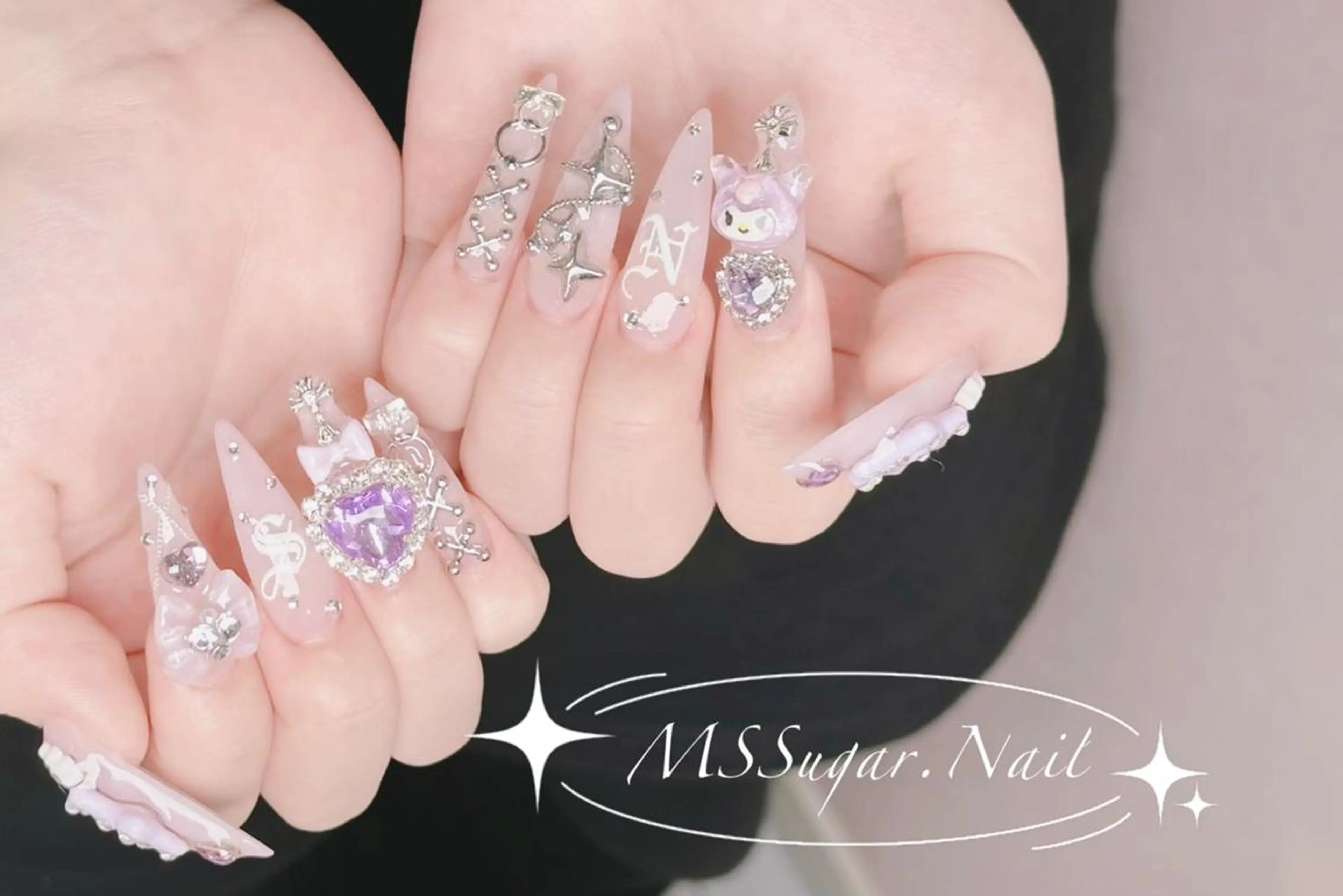 ネイル ロングネイル スカルプネイル ネイルチップ ワンホンネイル MSSugar Nailのネイルデザイン