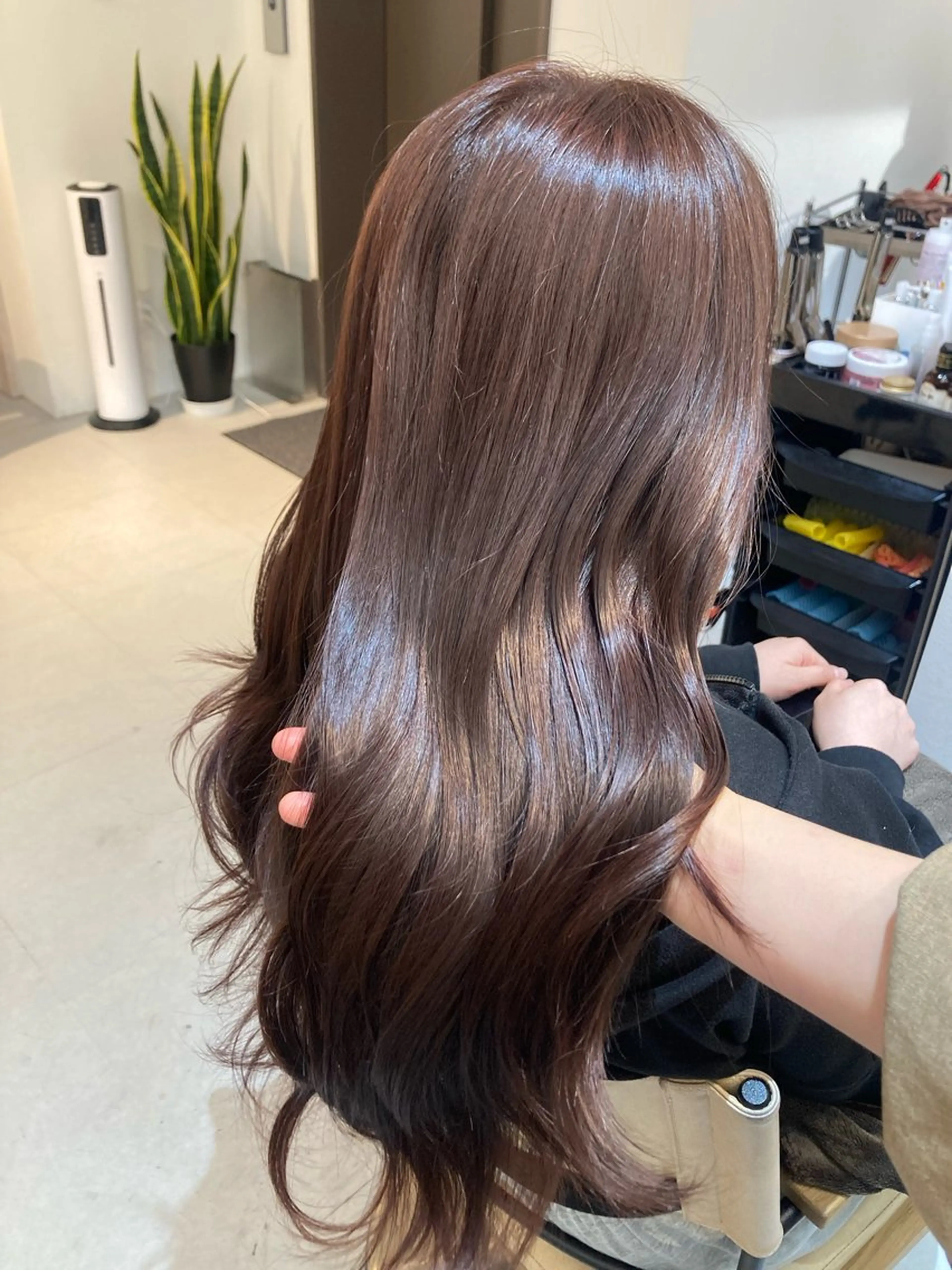 ロング カット ヘアカラー トリートメント ✨色持ちの良い艶 カラー✨蟹江真世のヘアスタイル