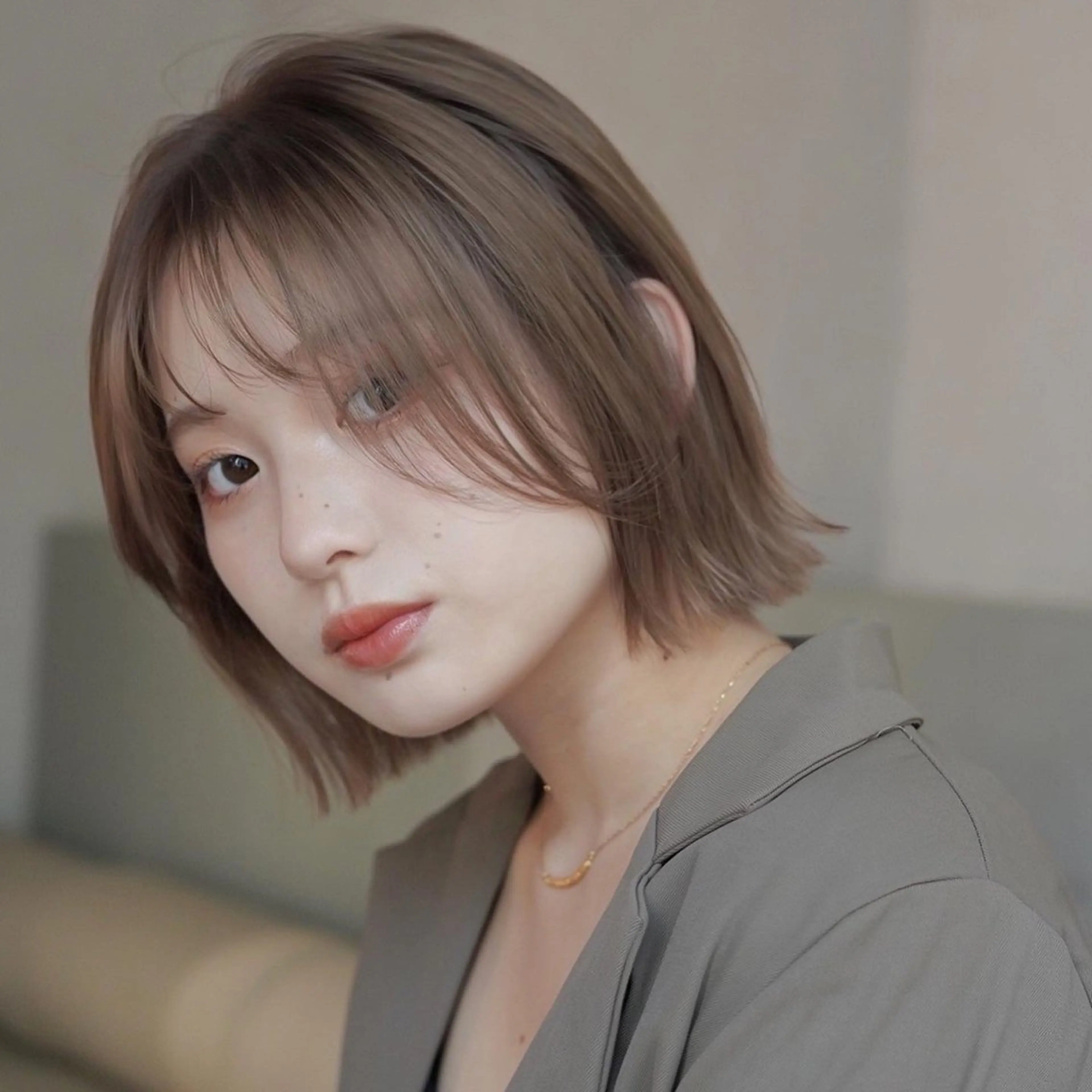 ショート 切りっぱなしボブ ボブ カット ヘアカラー 栗原 瑞稀のヘアスタイル