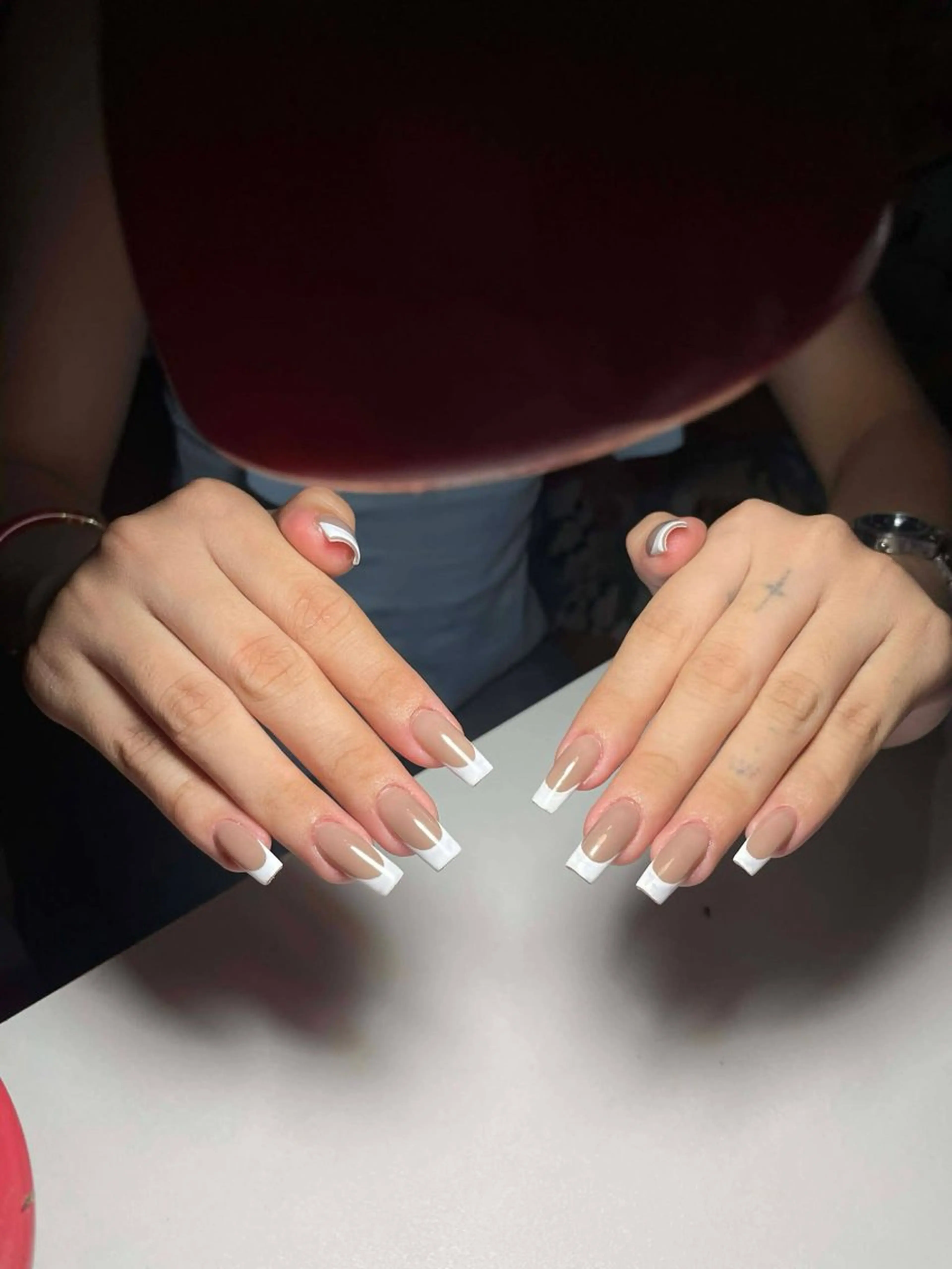 ネイル オーロラネイル ブルー チークネイル 長さ出し フットネイル ハンドネイル JIN 168 新大久保のネイルデザイン