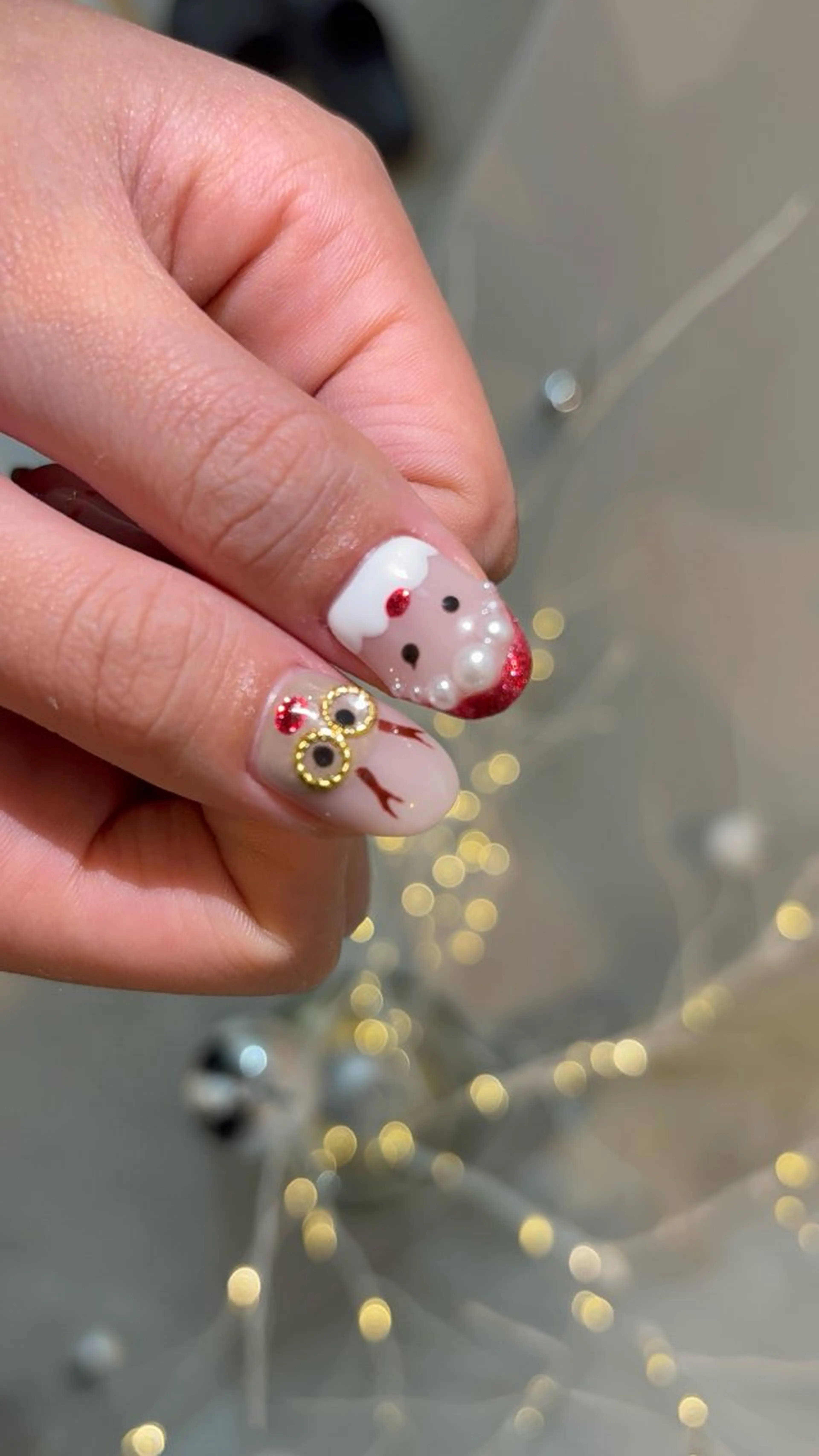 ネイル マグネットネイル 冬ネイル クリスマス ハンドネイル Belle　Nail 【haluca】のネイルデザイン