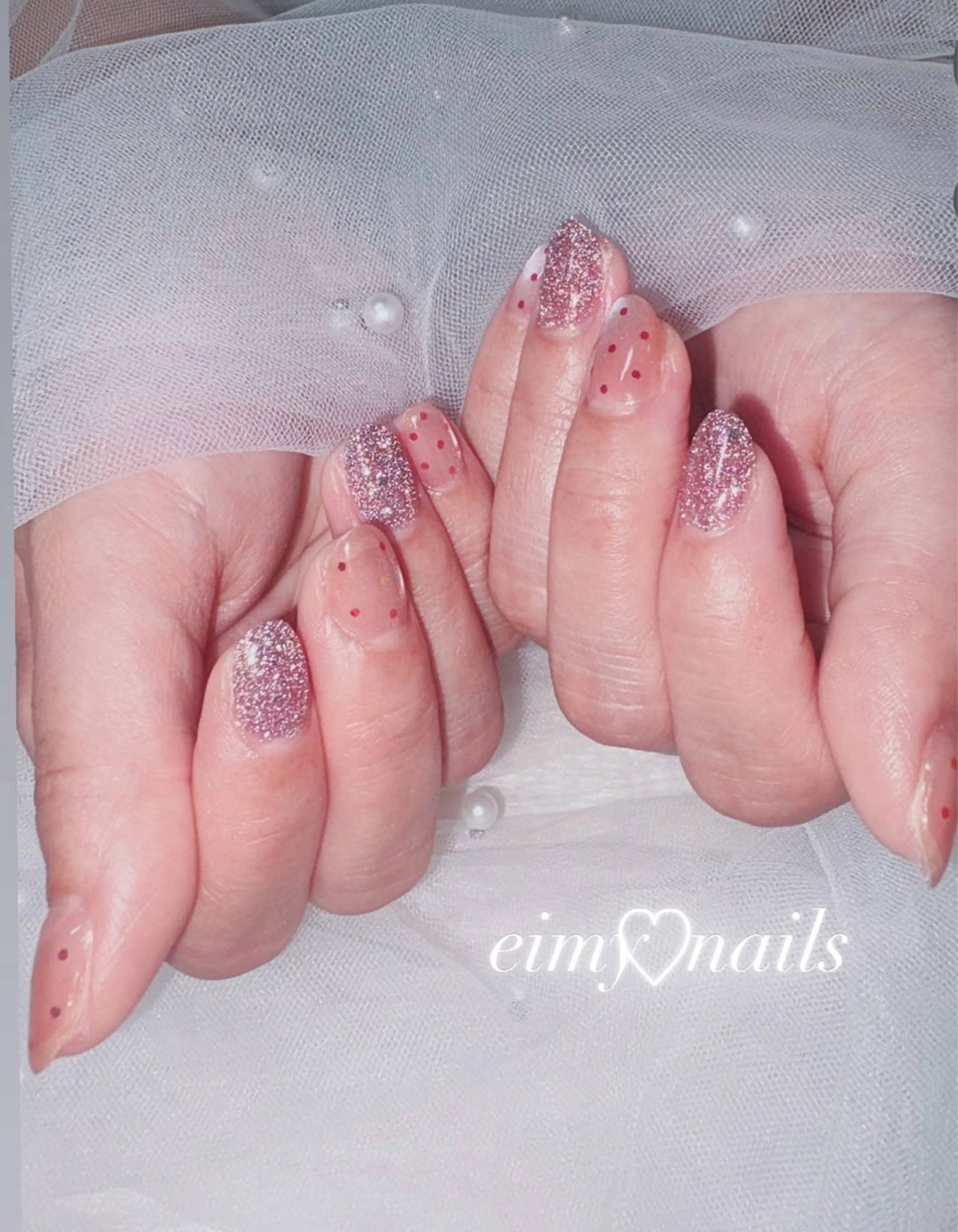 ネイル アートネイル ドット フラッシュネイル ラメ(グリッター) マグネットネイル ハンドネイル eimy nails♡のネイルデザイン