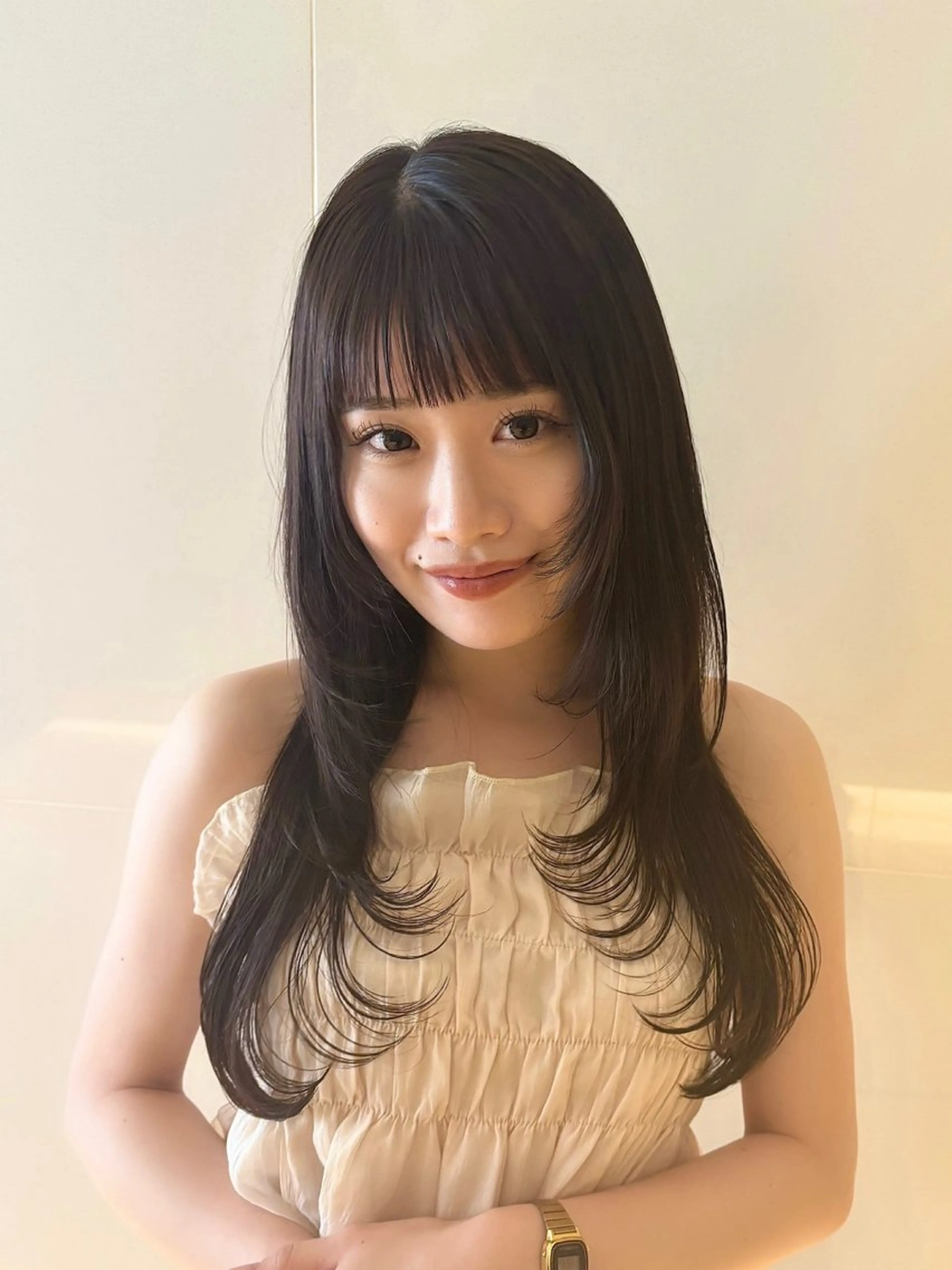 ロング レイヤーカット Ayano‪‪🎀似 合わせ×透明感🎀のヘアスタイル