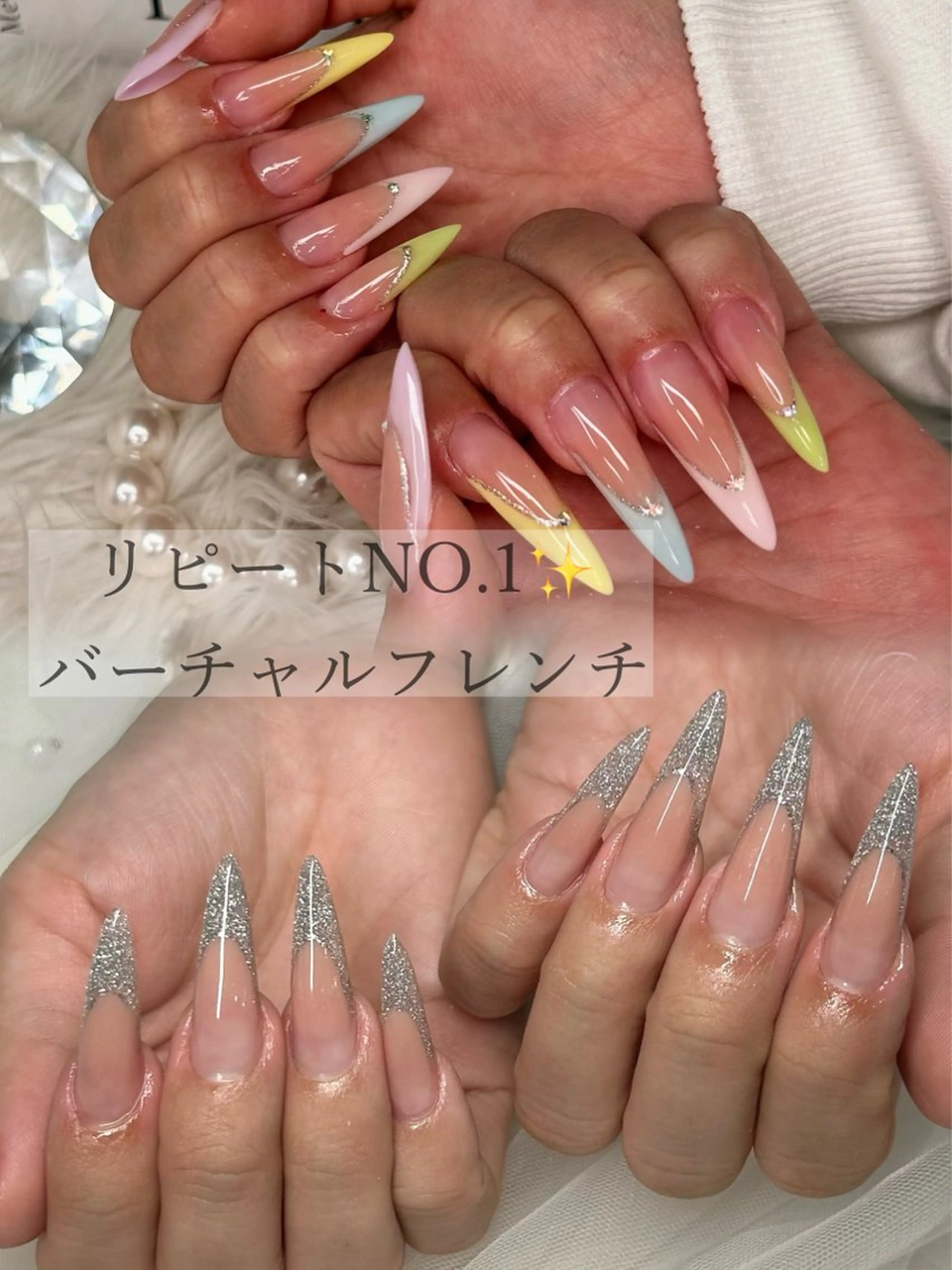 ロング ハンドネイル 美フォルムスカルプ✨ RENAのネイルデザイン