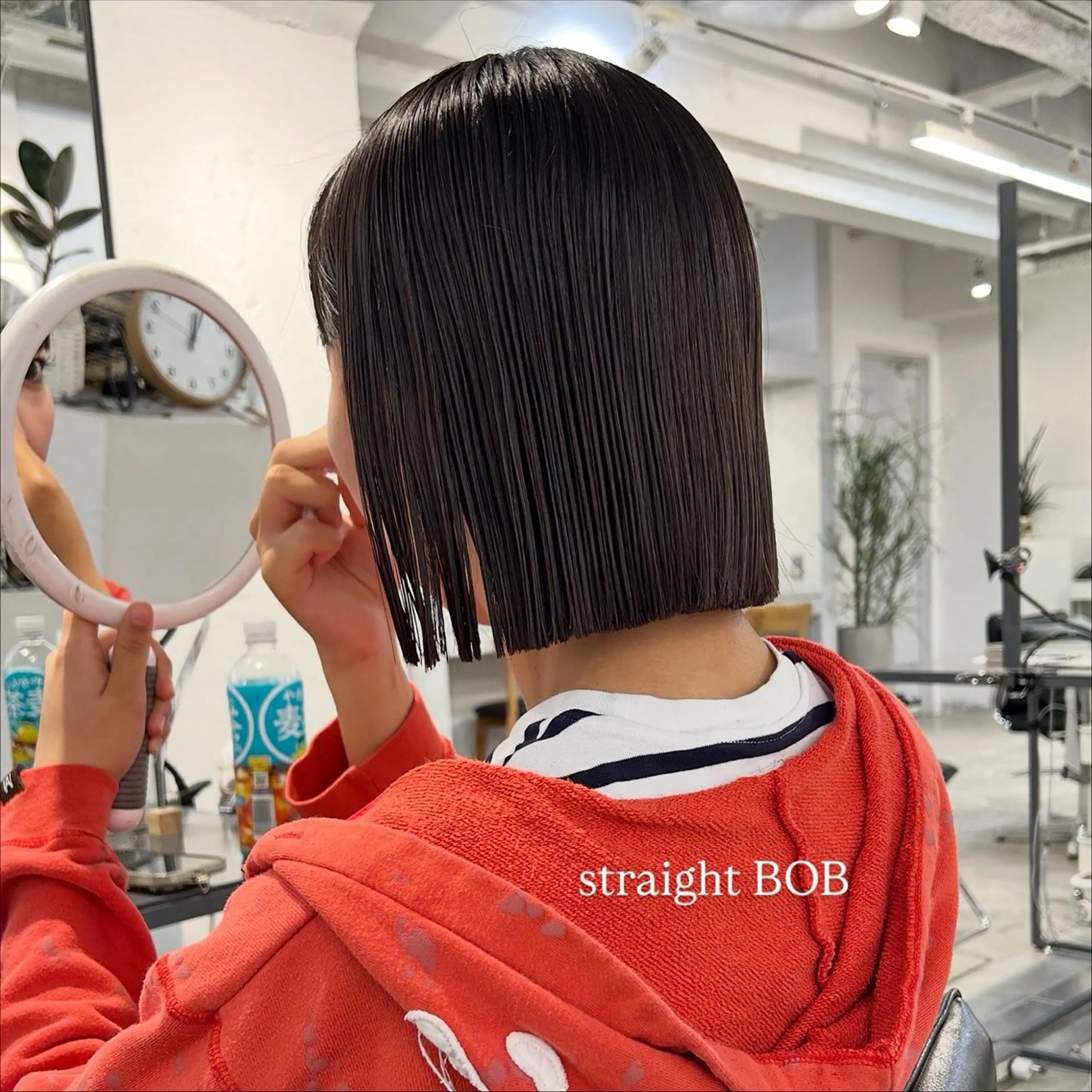 ショート カラー カット 縮毛矯正 トリートメント 切りっぱなしBOB 職人💜Anzuのヘアスタイル