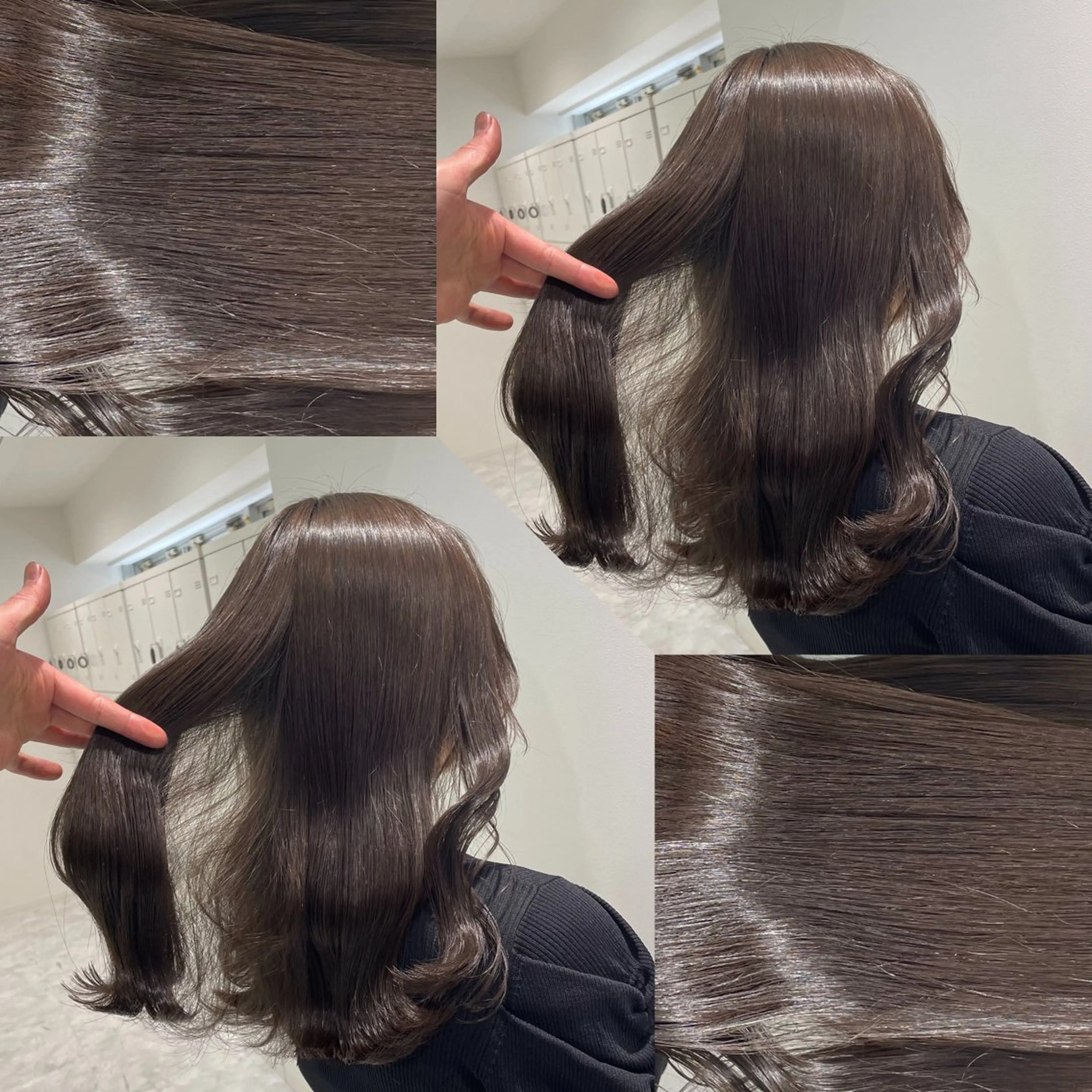 ミディアム ヘアカラー トリートメント ヘッドスパ ヘアセット 韓国風ベージュ🤎 赤みなし🌿横浜🤎のヘアスタイル