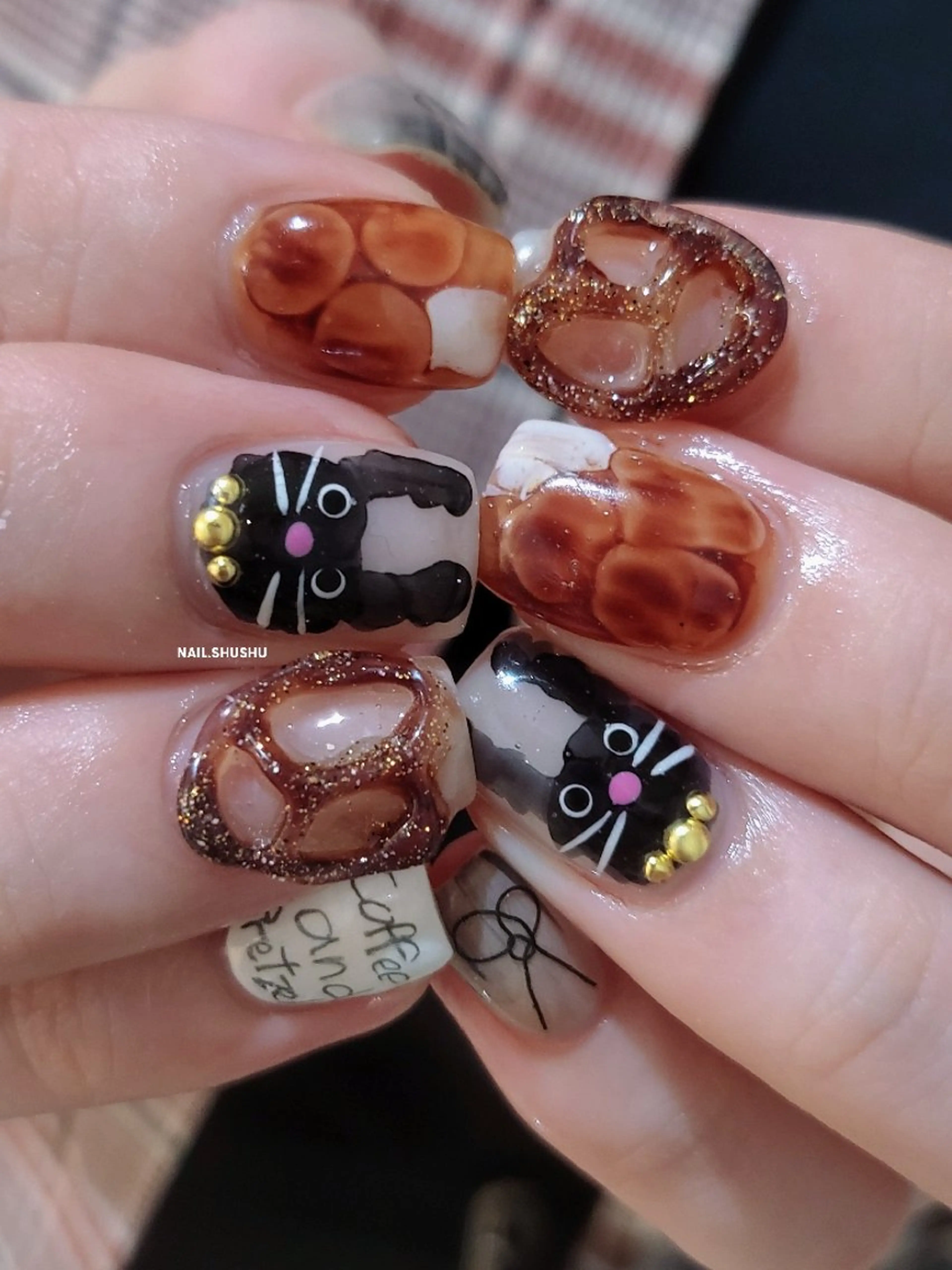 ネイル ハンドネイル 3dパーツ/流行り 👧shushu❤️のネイルデザイン