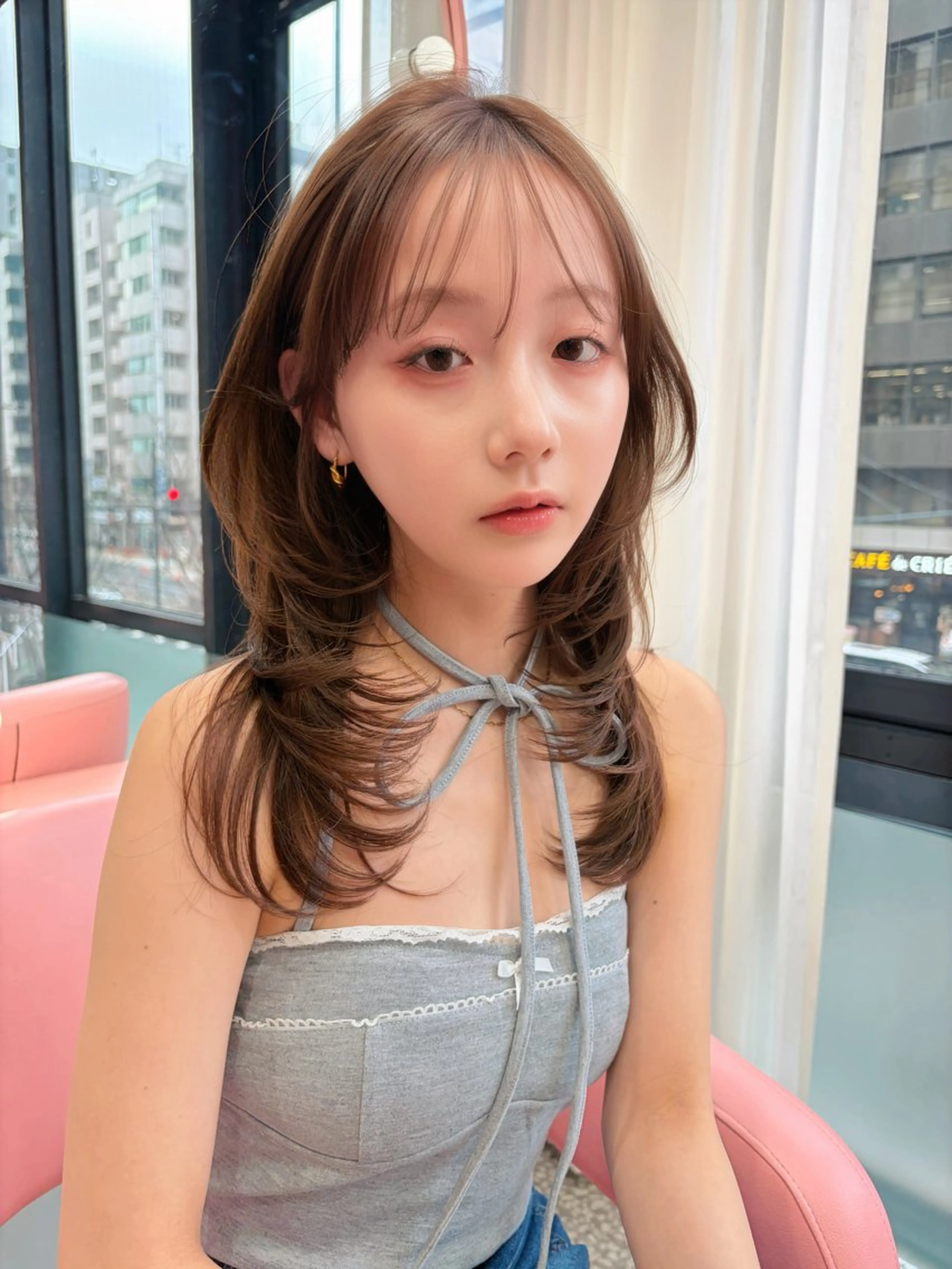 カラー ベージュカラー ブリーチ 透明感カラー 韓国風カラー ブリーチなしカラー ヘアカラー トリートメント 木串 楽人のヘアスタイル