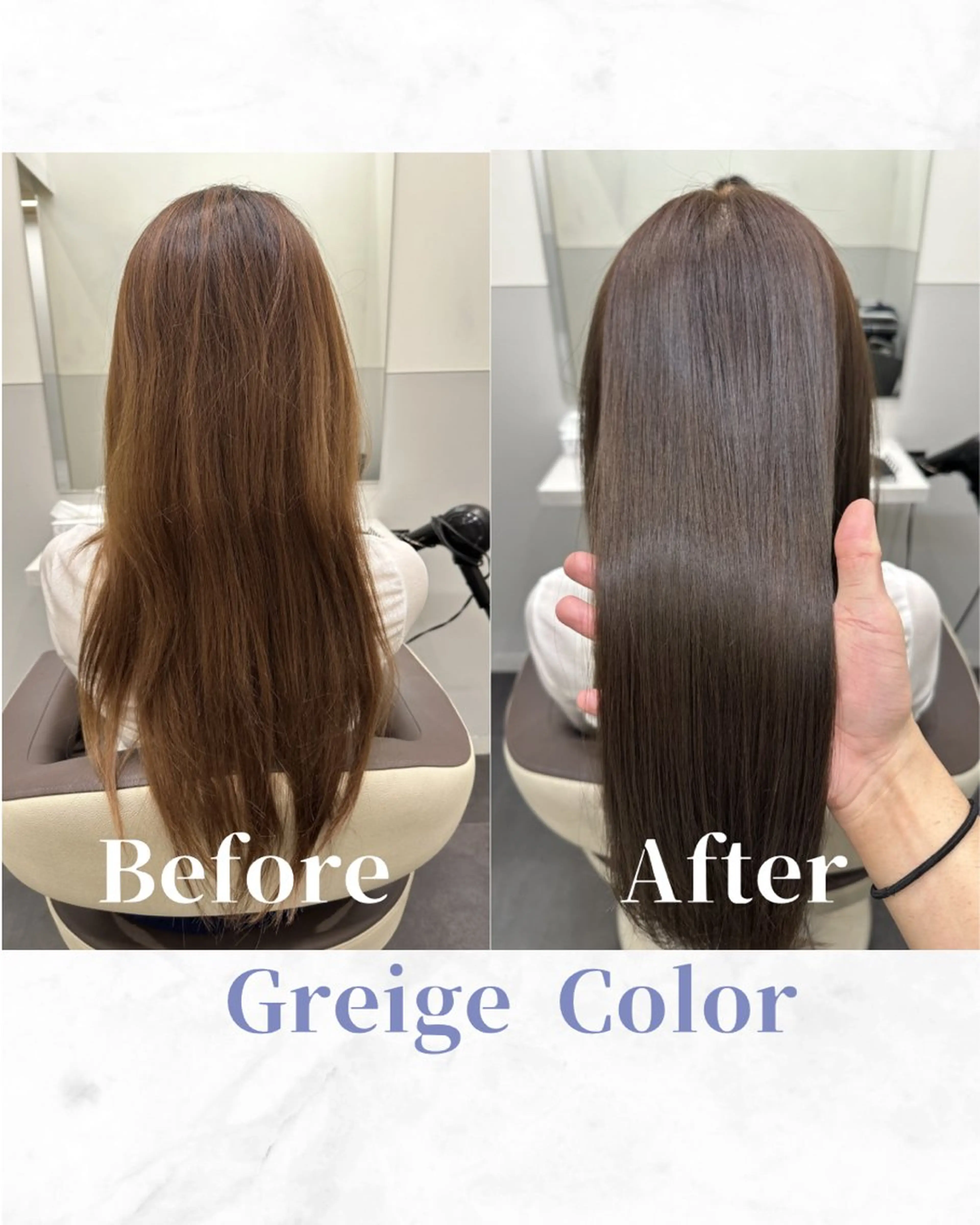 ロング カラー 透明感カラー グレージュ 髪質改善 トリートメント カット ヘアカラー トリートメント 【美髪矯正 /髪質改善】RINのヘアスタイル