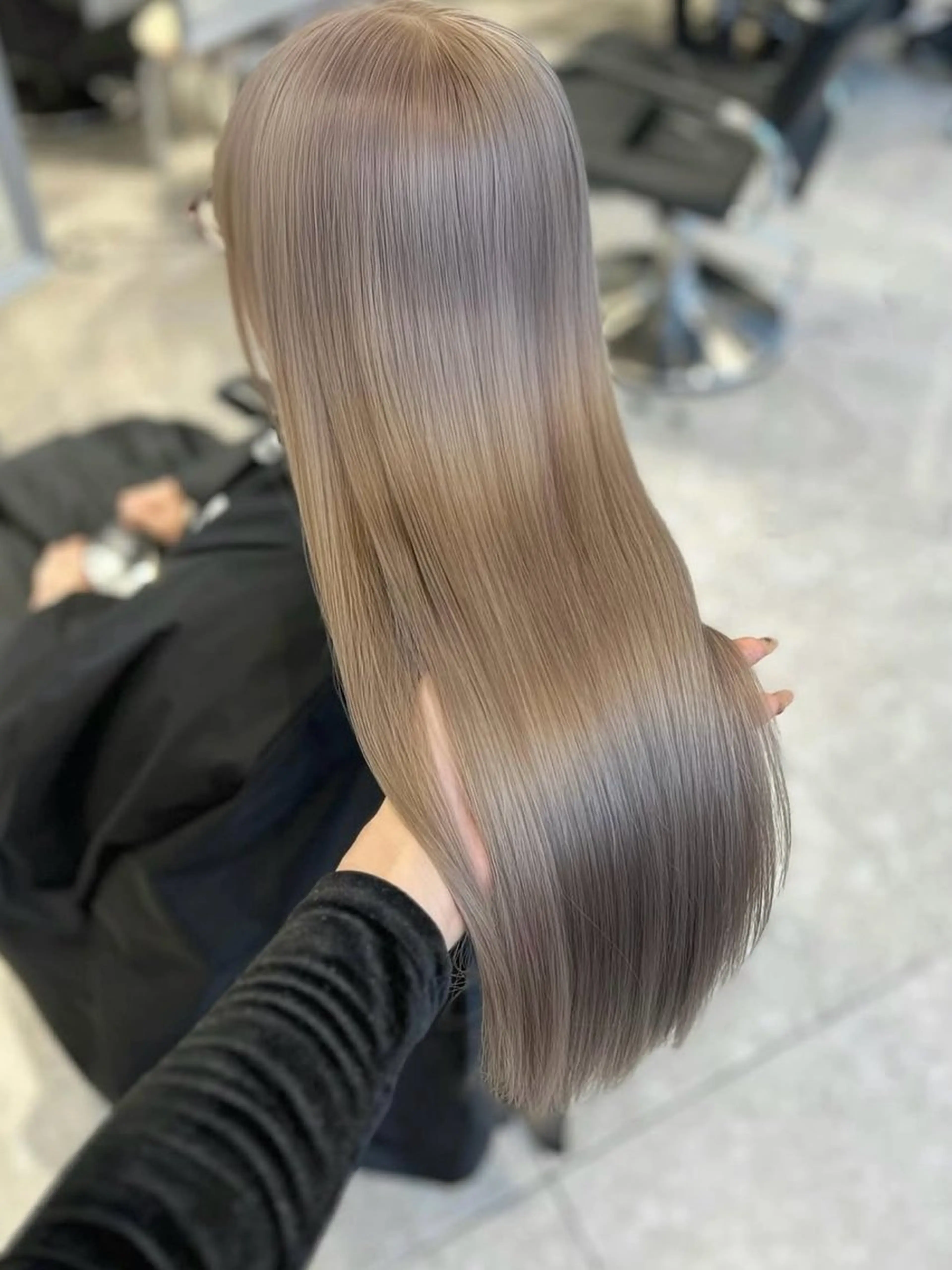 ロング カラー ヘアカラー トリートメント PELE/ミルクティ ー/NATSUKIのヘアスタイル