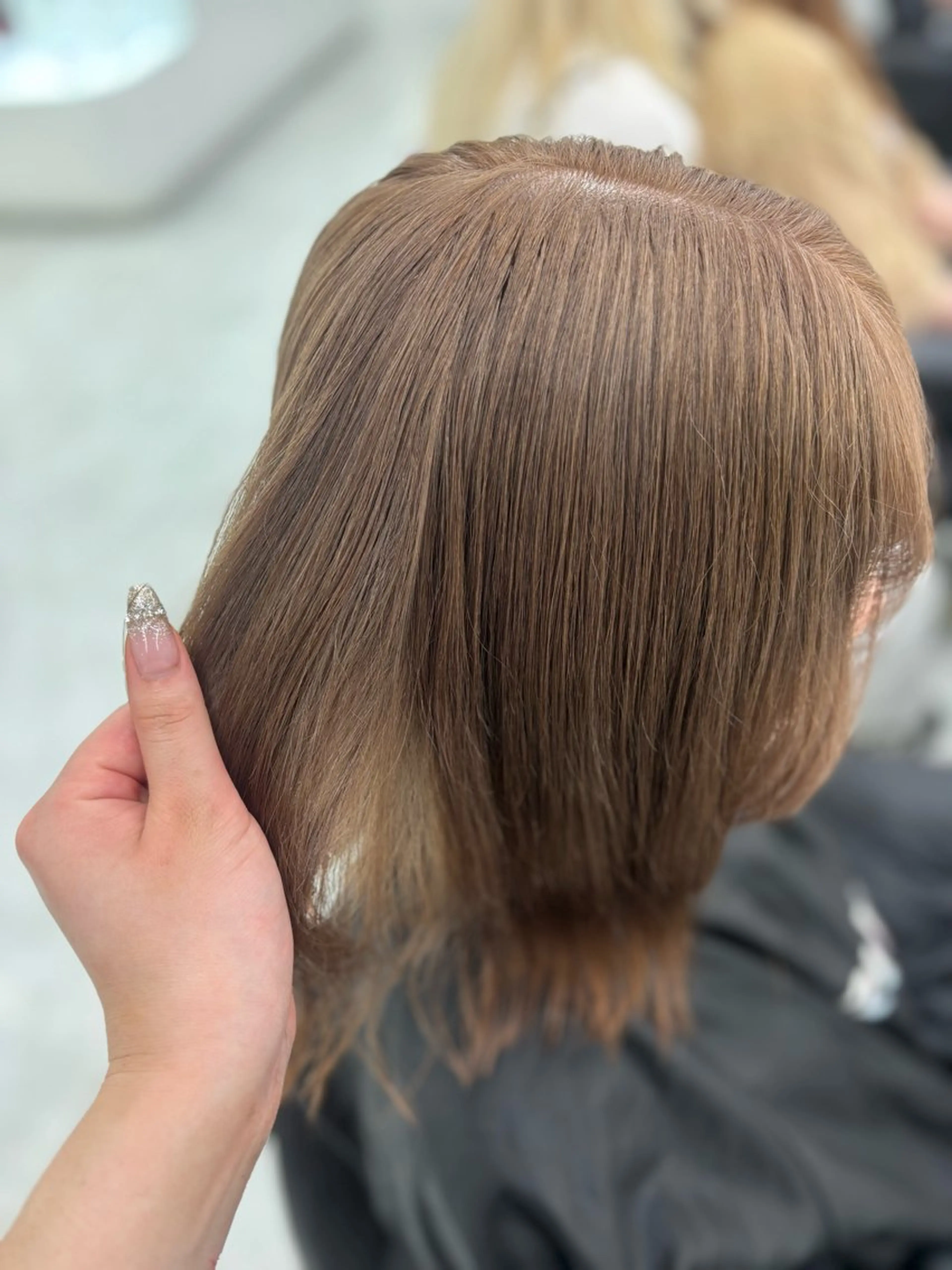 ミディアム ヘアカラー まろっと艶感ブラウン ベージュ🤍まなかのヘアスタイル