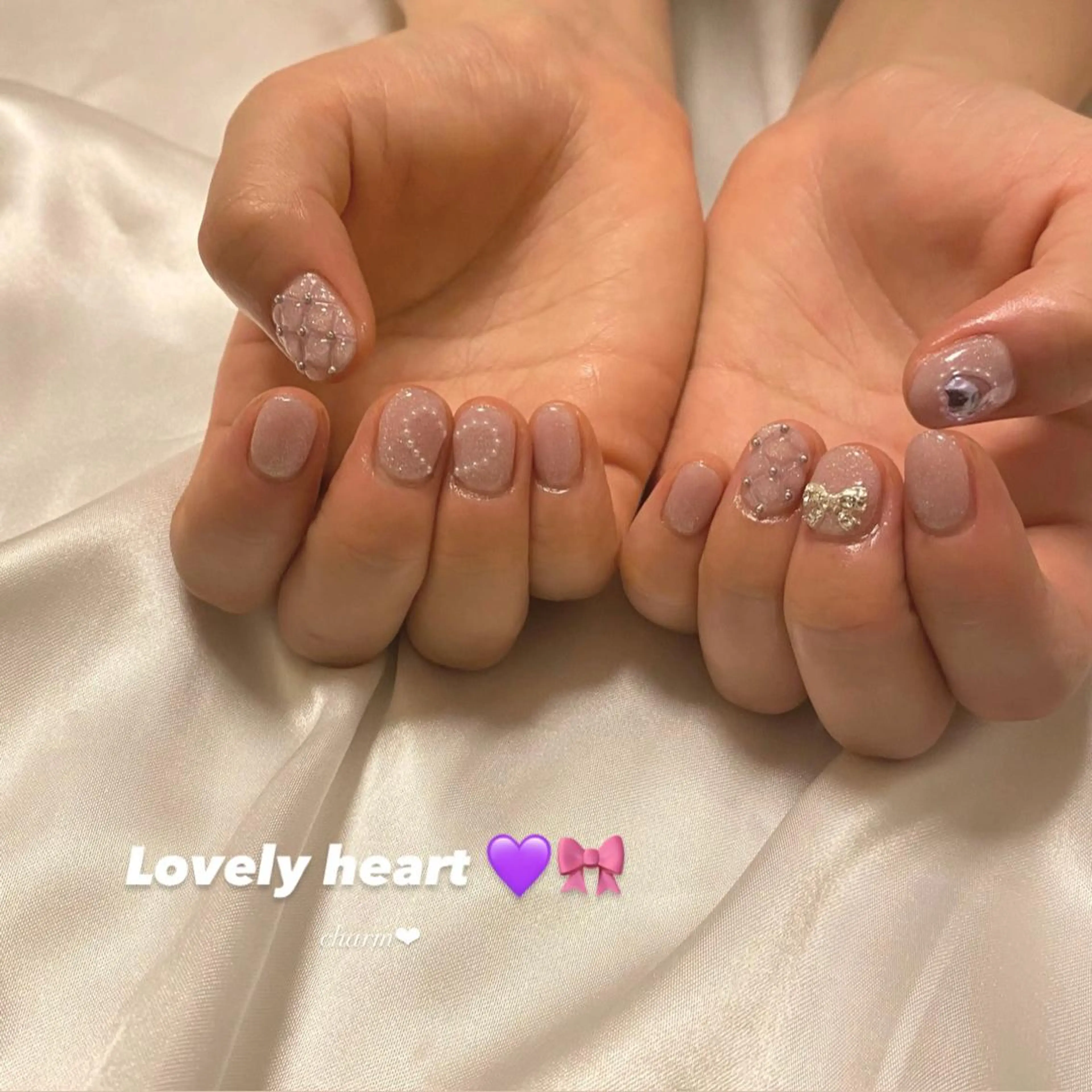 ネイル ハート ハンドネイル nail salon charmのネイルデザイン