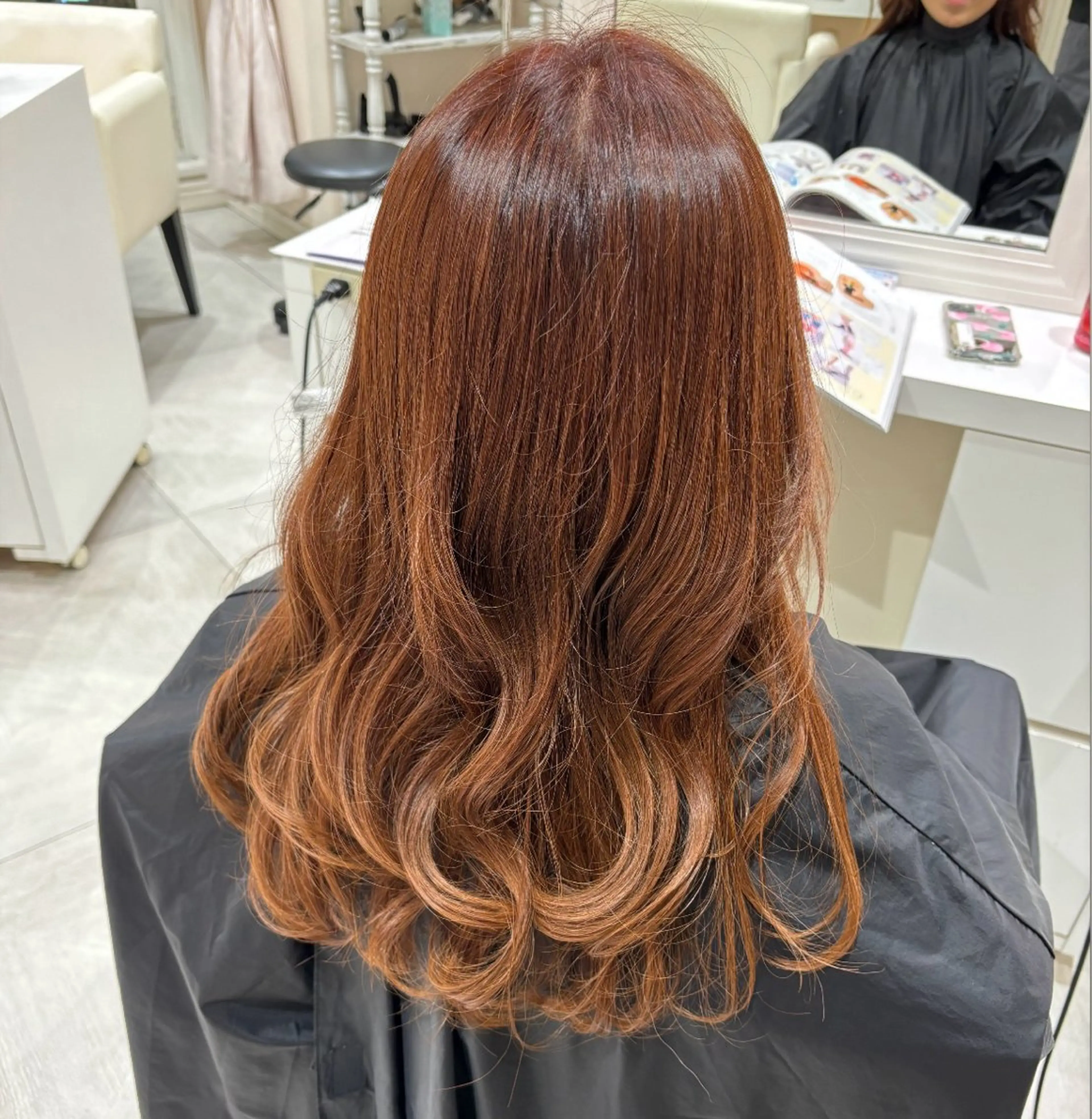 カラー ベージュカラー オレンジ オレンジベージュ ヘアカラー 間島 叶のヘアスタイル