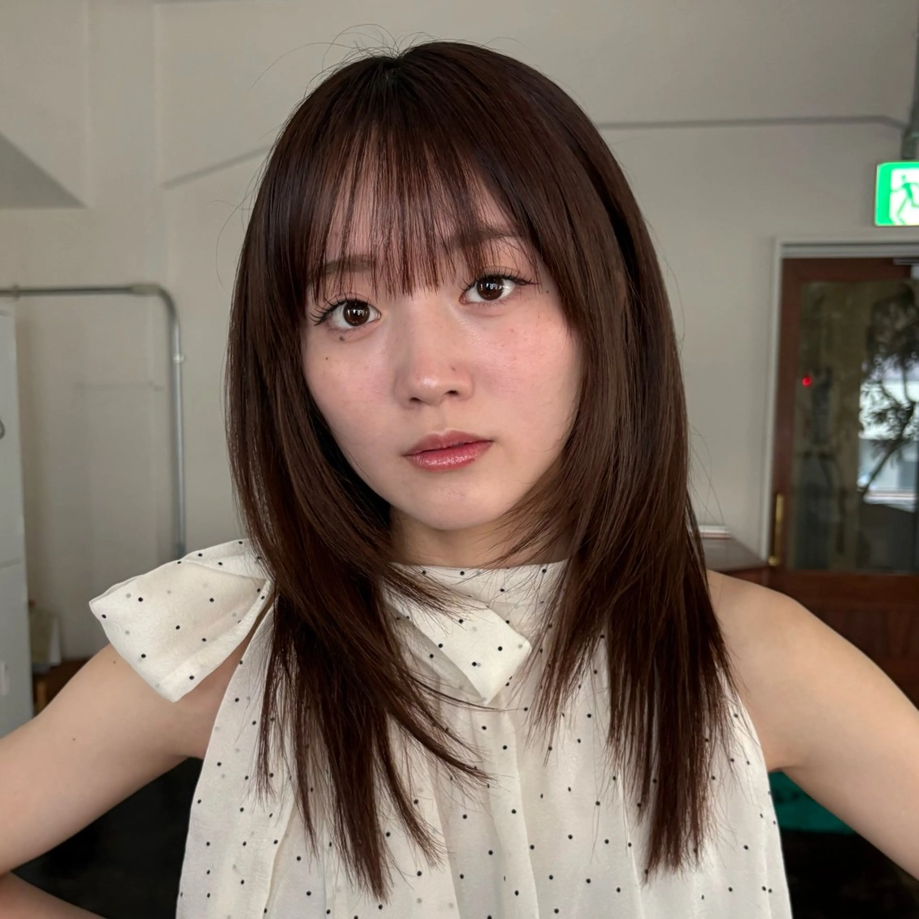 ミディアム カット ヘアカラー トリートメント 透明感カラー/顔周り カット/ののか💞のヘアスタイル