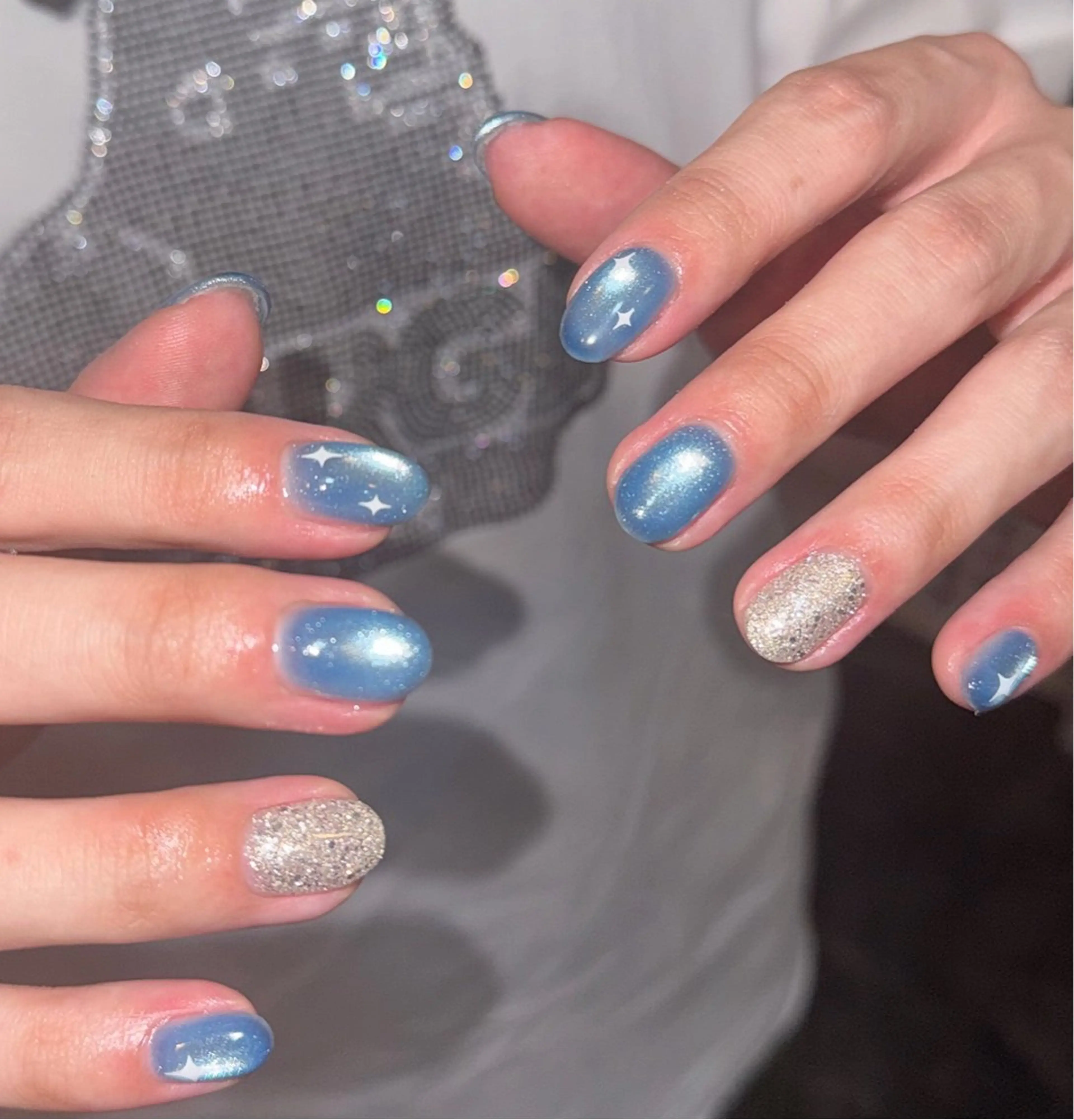 ハンドジェル(オフなし)💅マグネット/フラッシュ/グリッター/ラメの写真