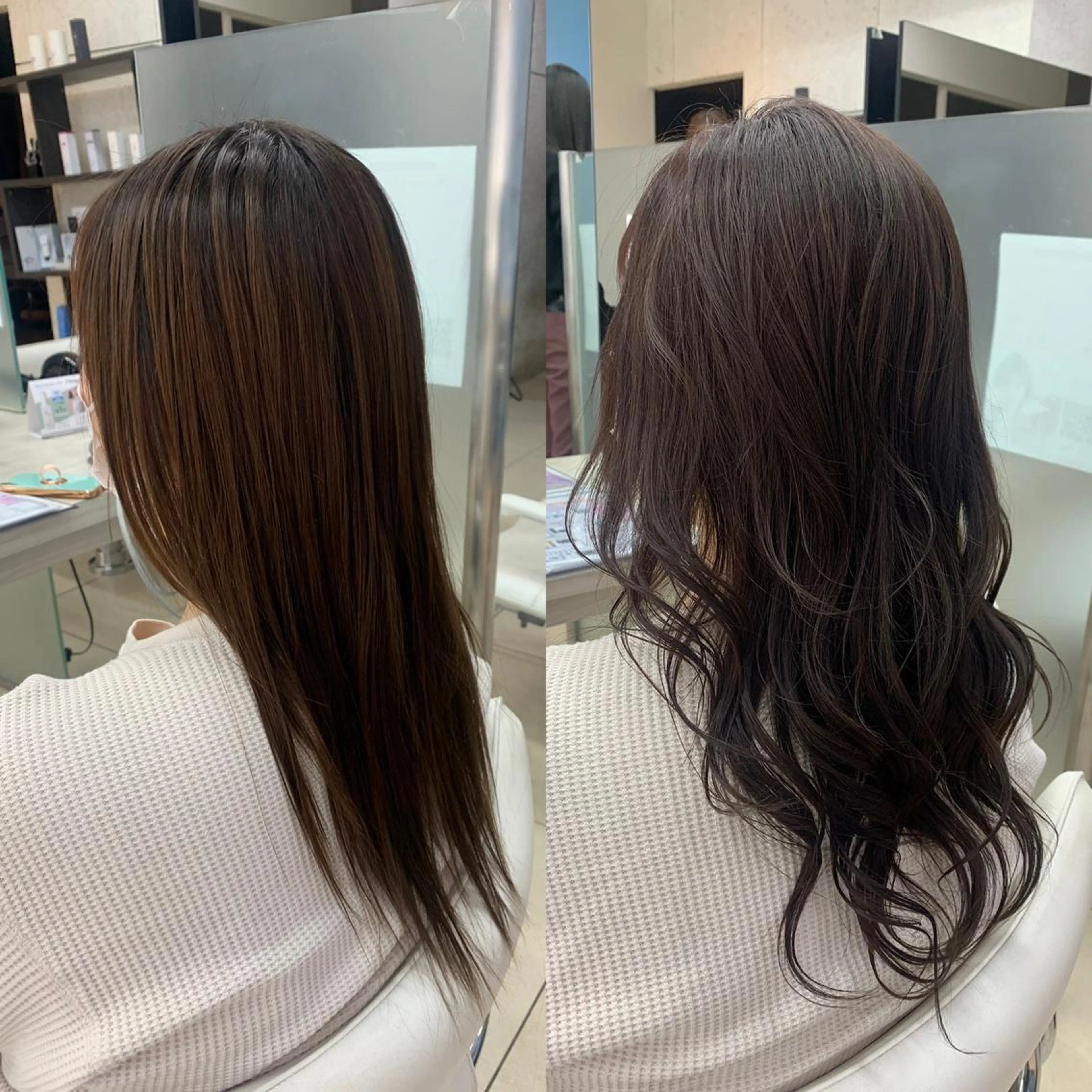 セミロング カラー 透明感カラー グレージュ ラベンダーカラー ラベンダーグレージュ ラベンダーグレー ヘアカラー ✂︎レディース のメンズカット屋さんのヘアスタイル