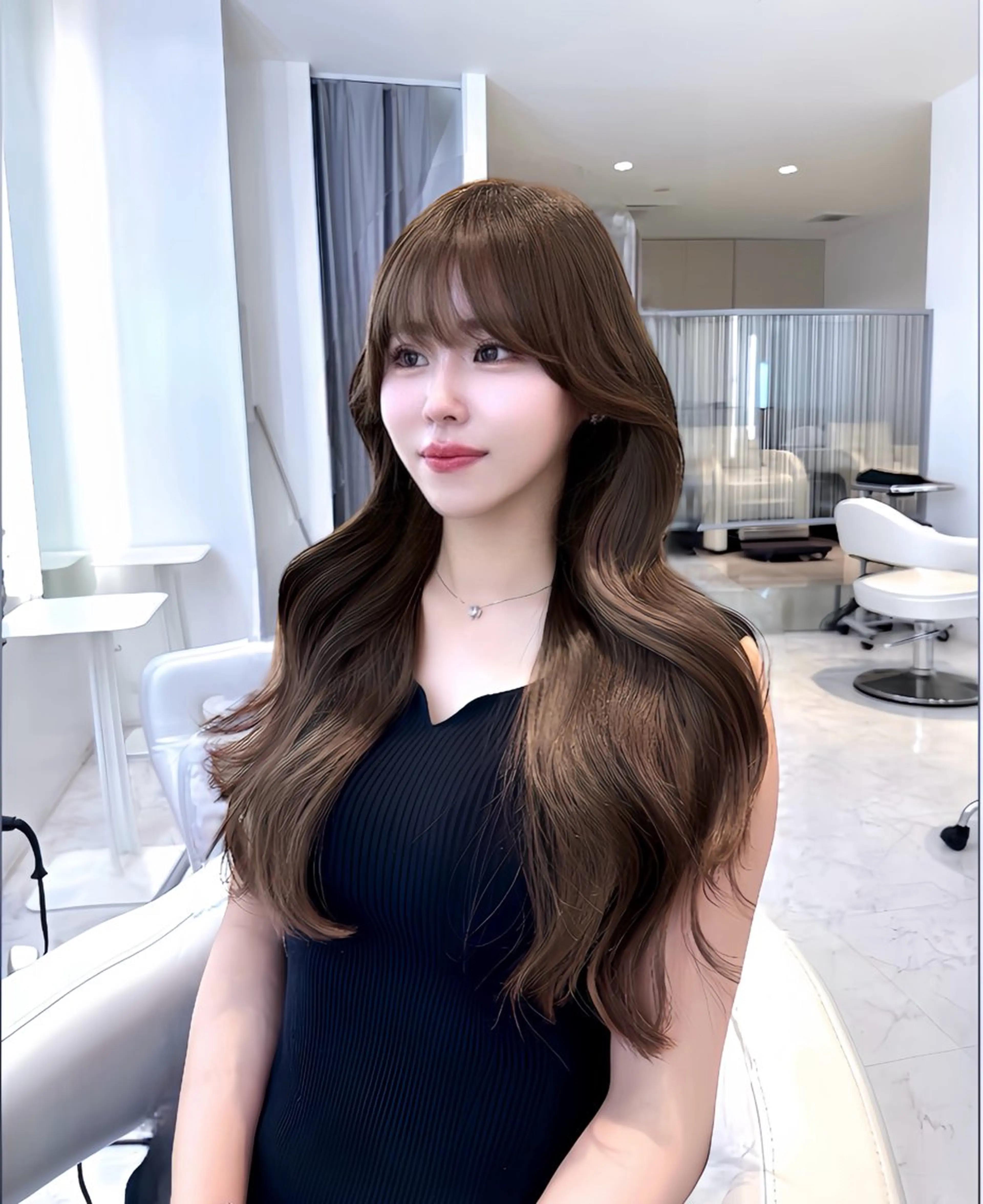 ロング カラー ベージュカラー ブラウンカラー 透明感カラー グレージュ ラベンダーカラー miuru/韓国ヘア /レイヤーカットのヘアスタイル