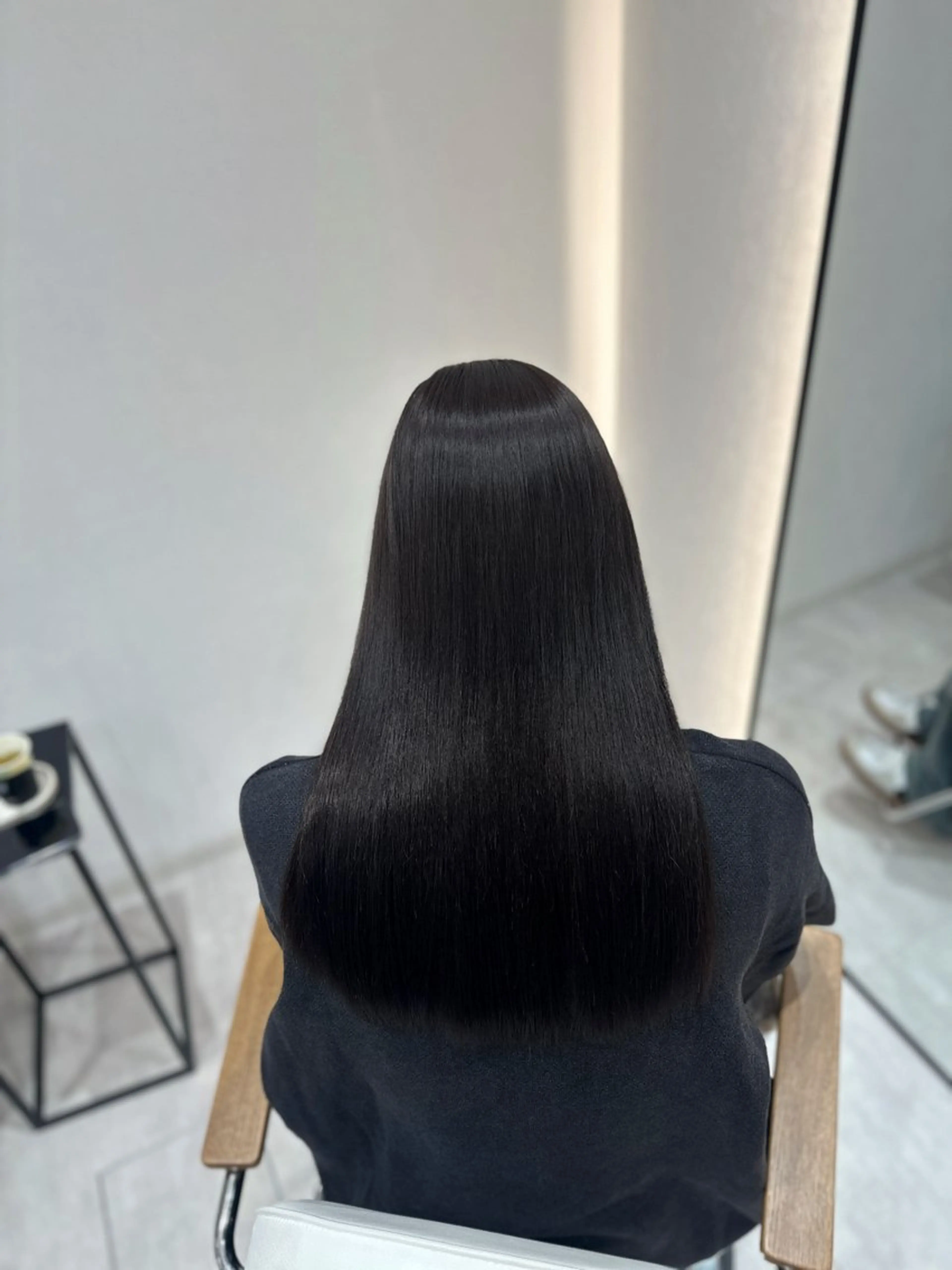 ロング 縮毛矯正 韓国ヘア/艶髪ロング グレージュ/kanaのヘアスタイル