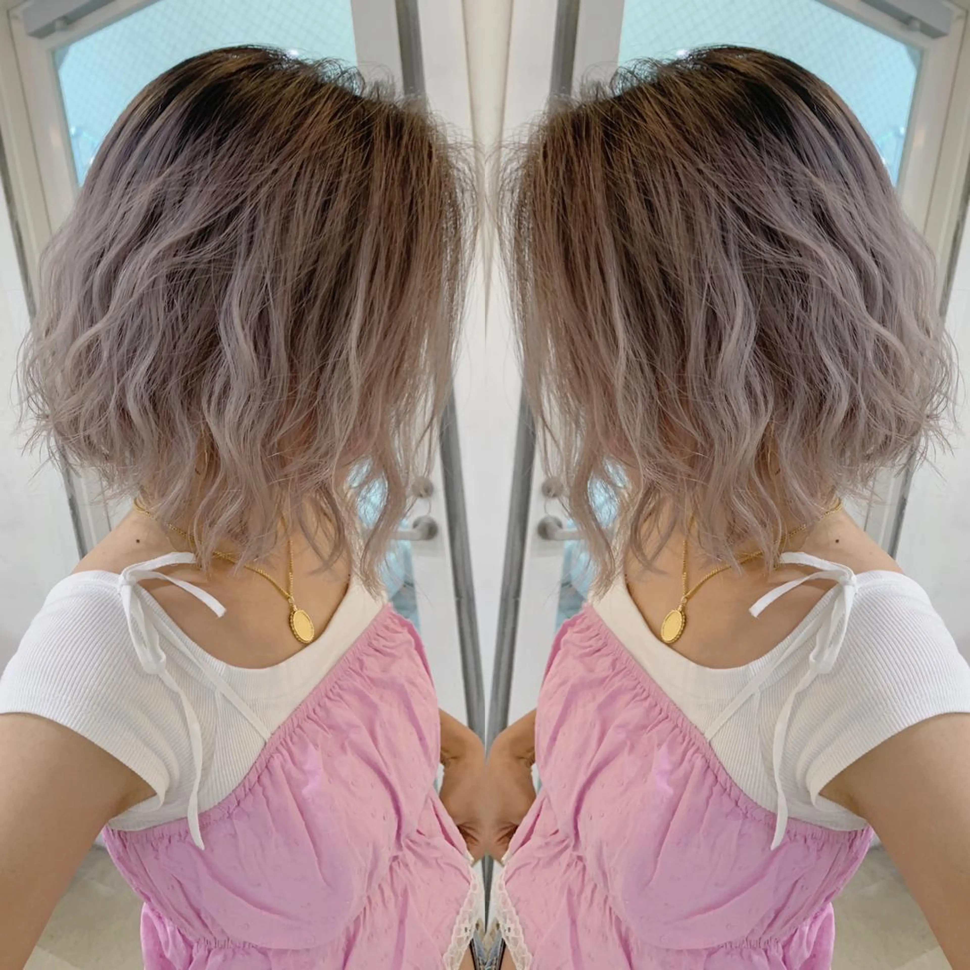 ショート カラー ヘアアレンジ ブロンド ヘアカラー トリートメント 縮毛矯正 髪質改善寺坂雄飛💐のヘアスタイル