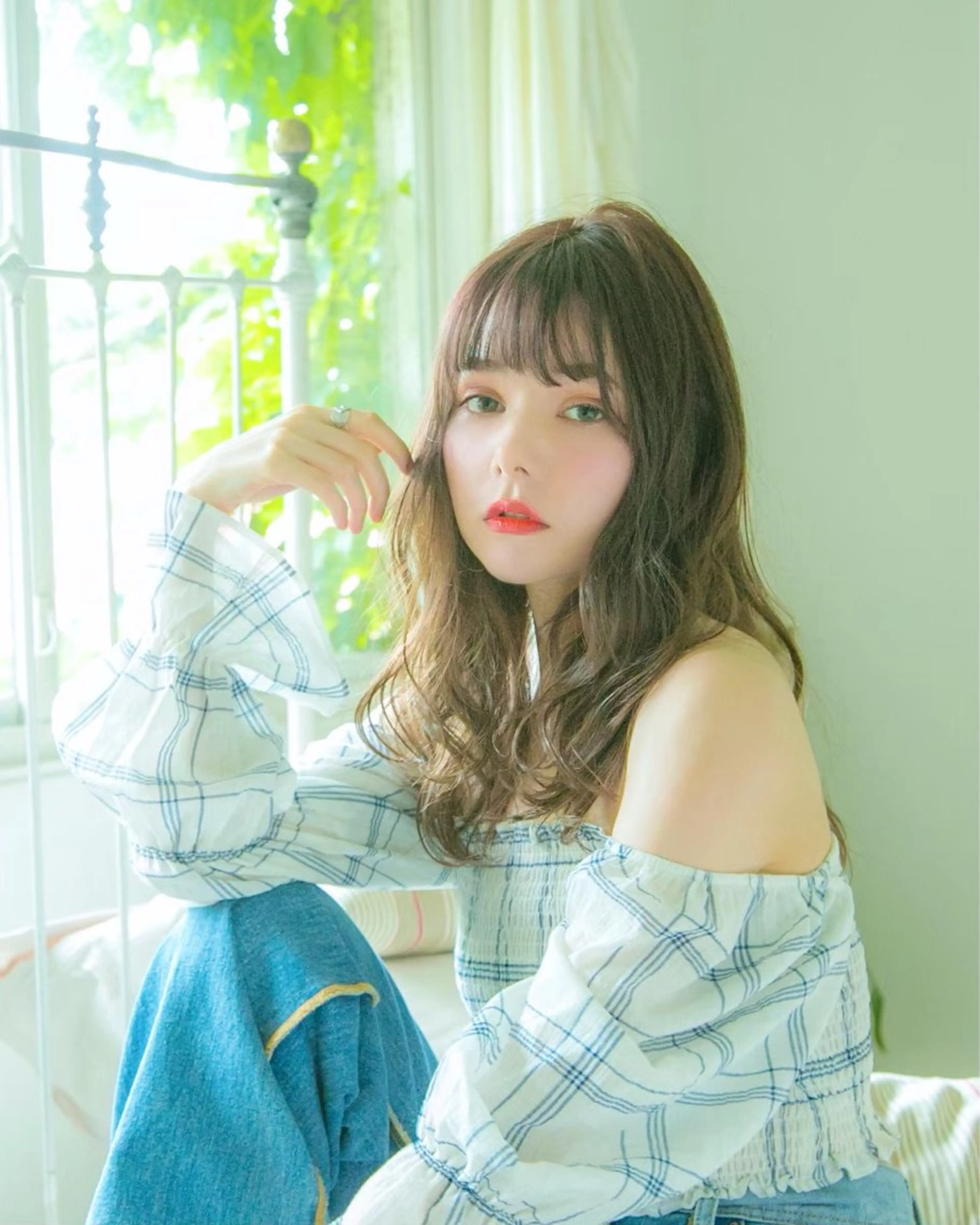 ロング カラー カット ヘアカラー トリートメント 髪質改善|透明 感カラー🩵レイヤーのヘアスタイル