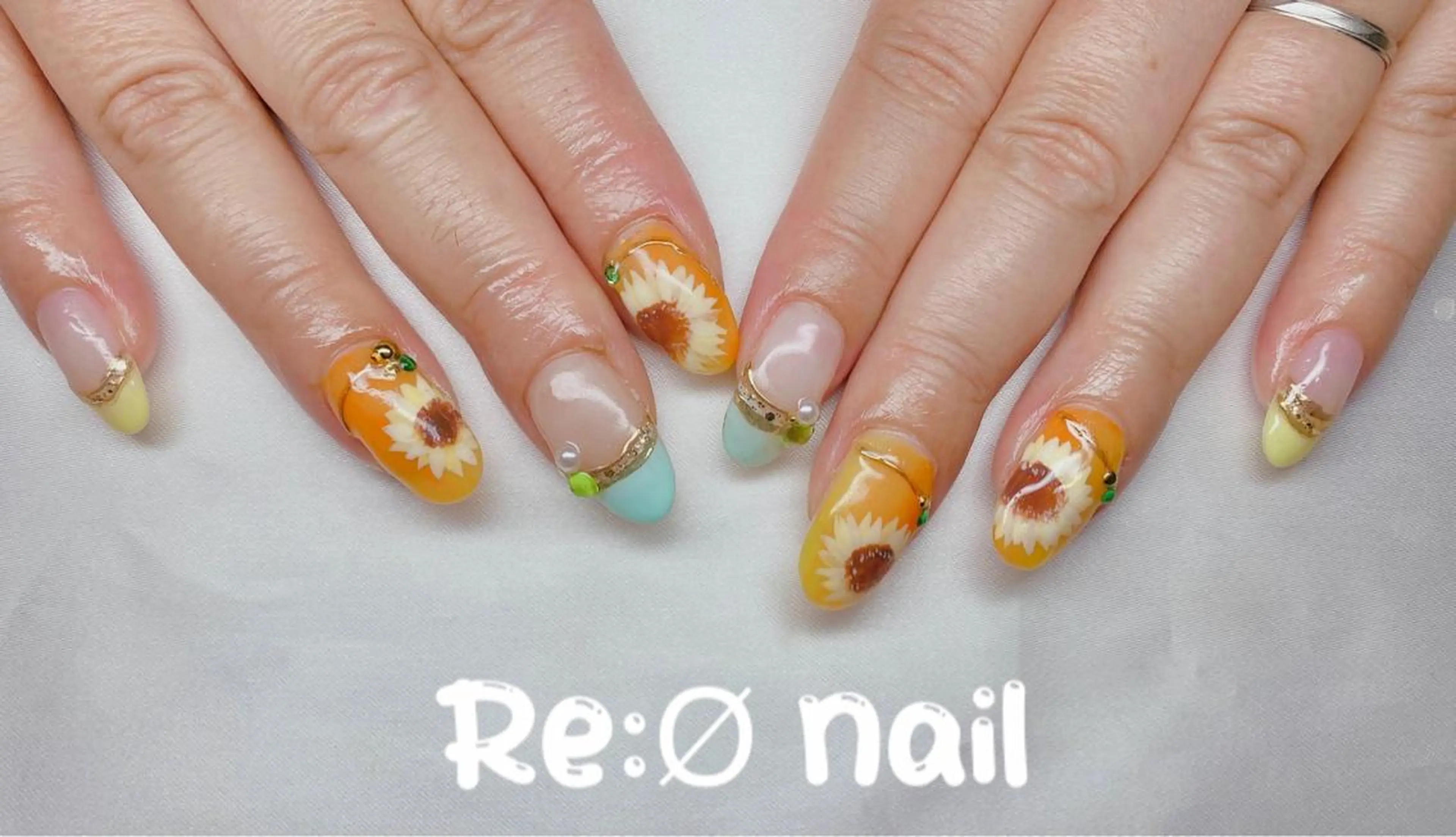 ネイル 夏ネイル ハンドネイル Re:Ø nail 🩵TSUJIのネイルデザイン