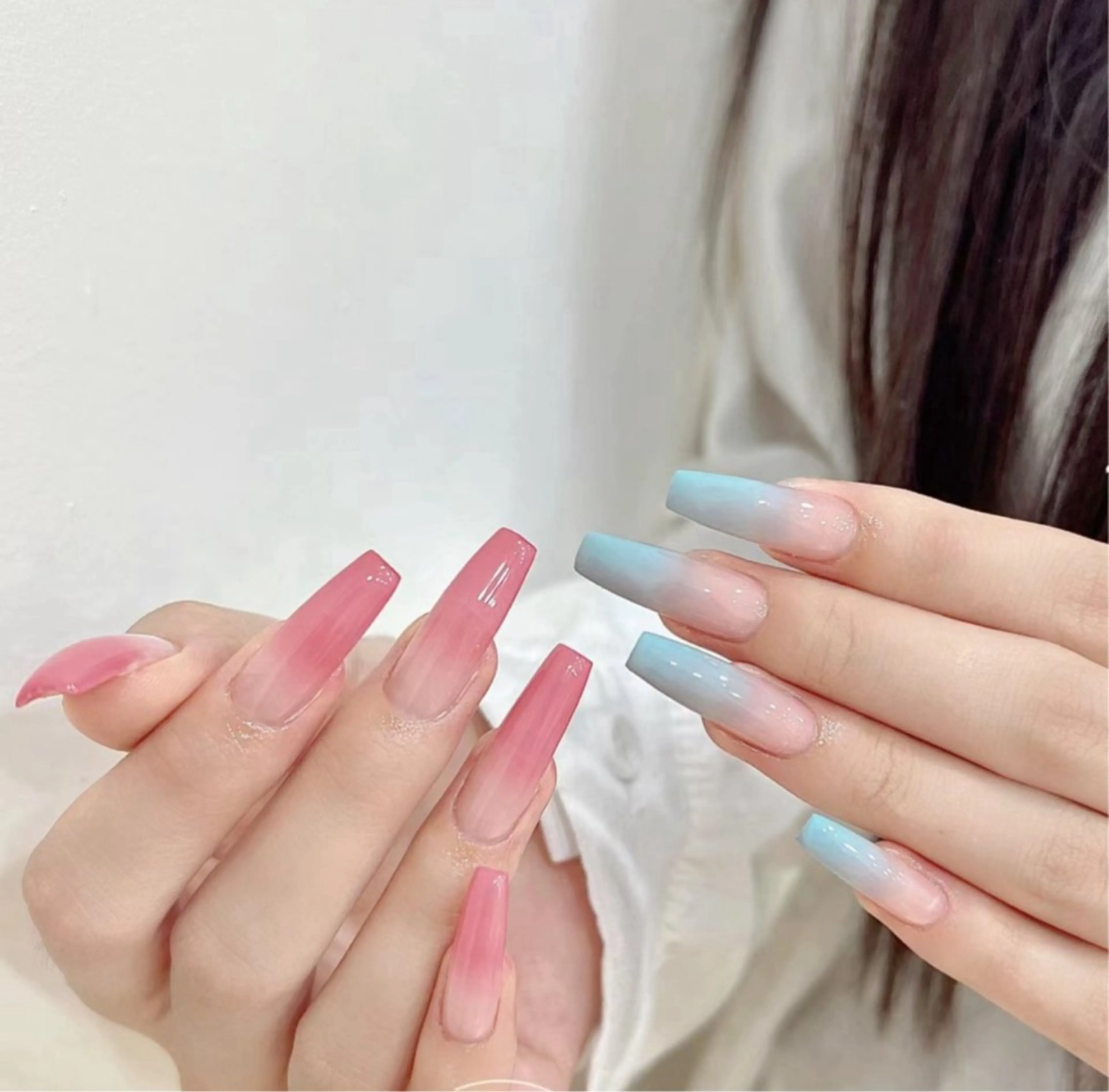 🔥業界最安值🔥🫧【長さだし10本】ラメグラorカラーグラデ7980→7580の写真