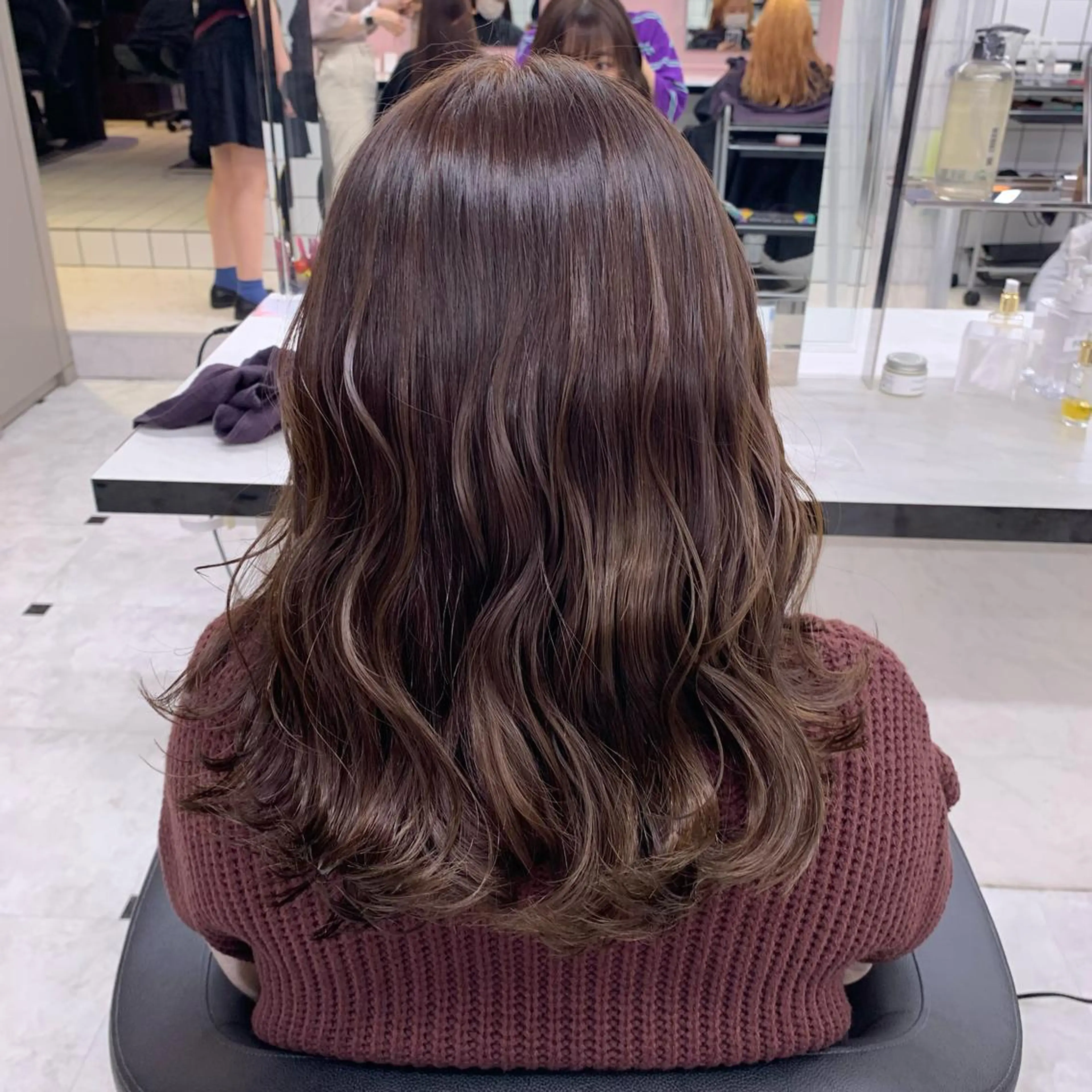 ミディアム カラー ヘアアレンジ 💕上野美容師☁ ブリーチ💖サワのヘアスタイル