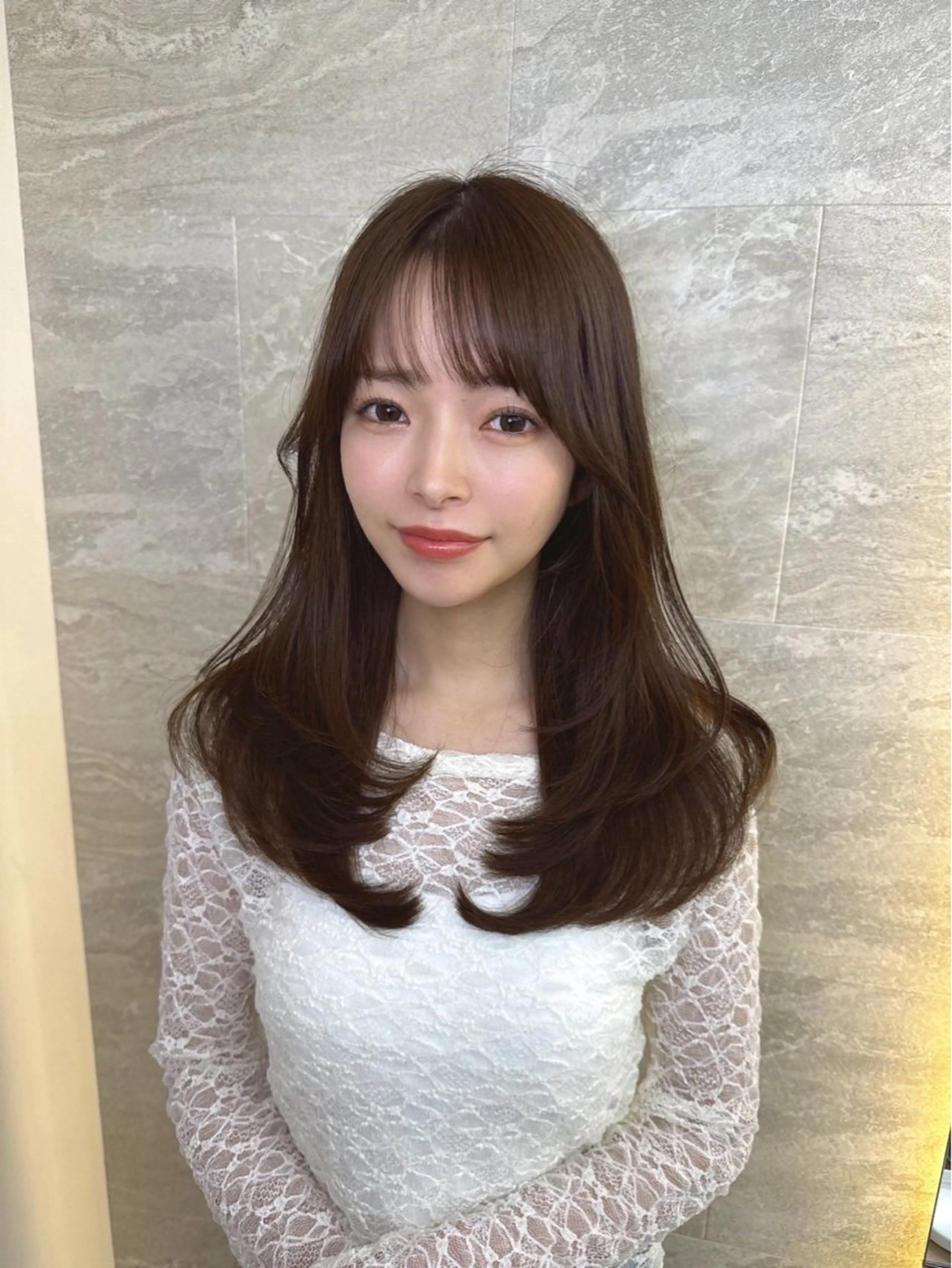 セミロング カット トリートメント 韓国レイヤー× 艶髪 池袋/ハナ🌷のヘアスタイル