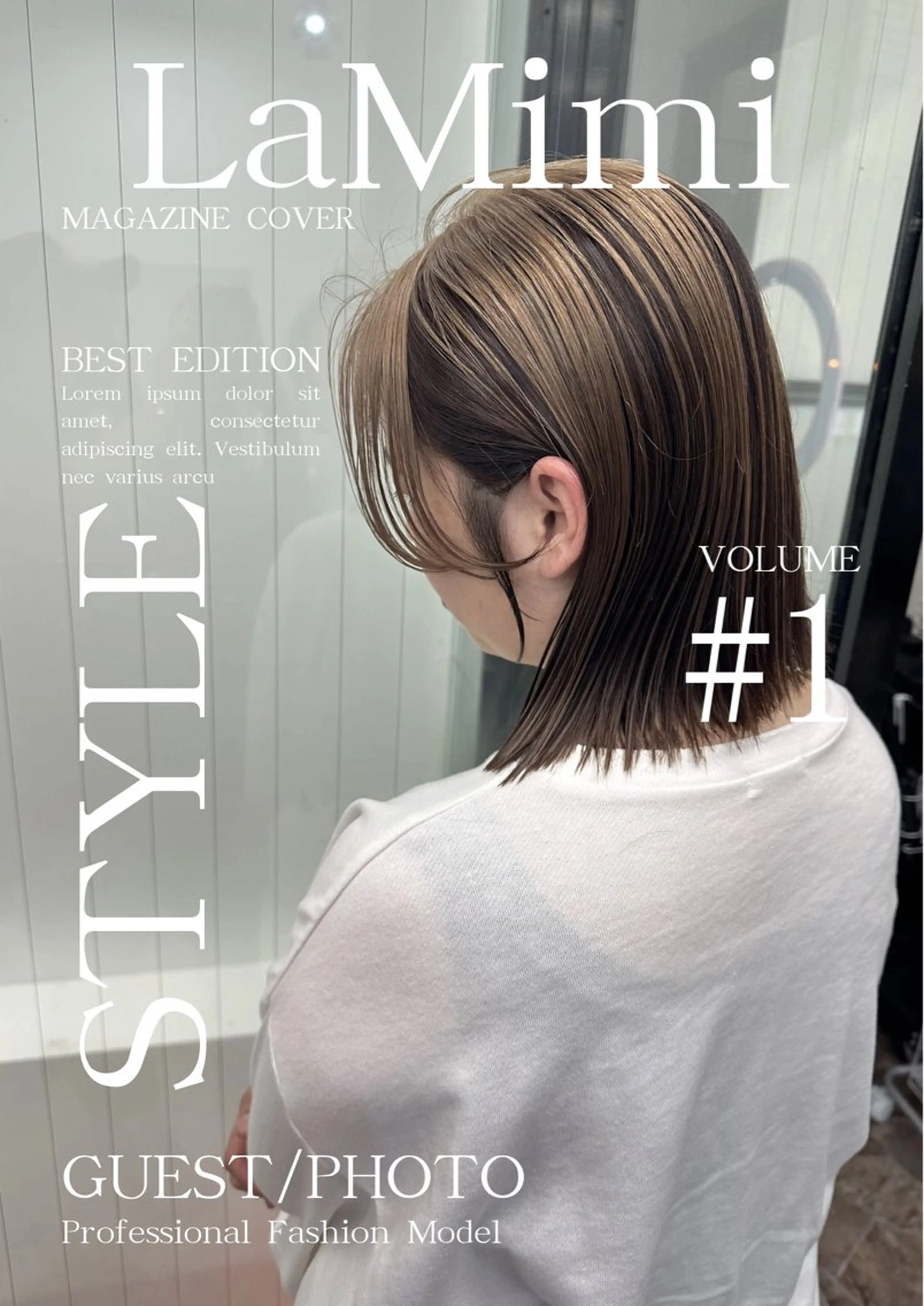 ショート カラー バレイヤージュ ミストバング ブリーチ 透明感カラー ダブルカラー La Mimiのヘアスタイル