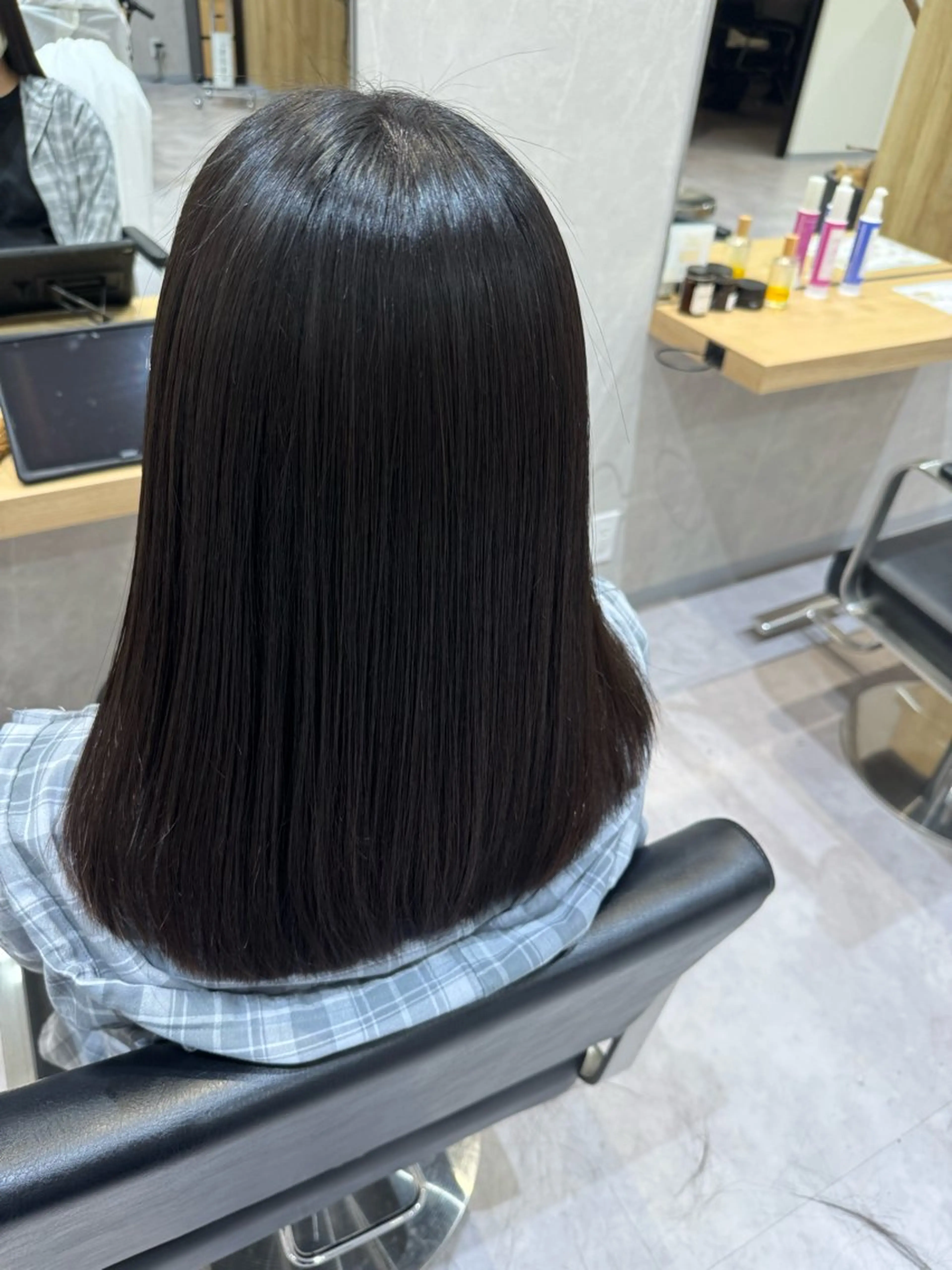 ロング カット 縮毛矯正 トリートメント 髪質改善/縮毛矯正 /メンズパーマ川田のヘアスタイル