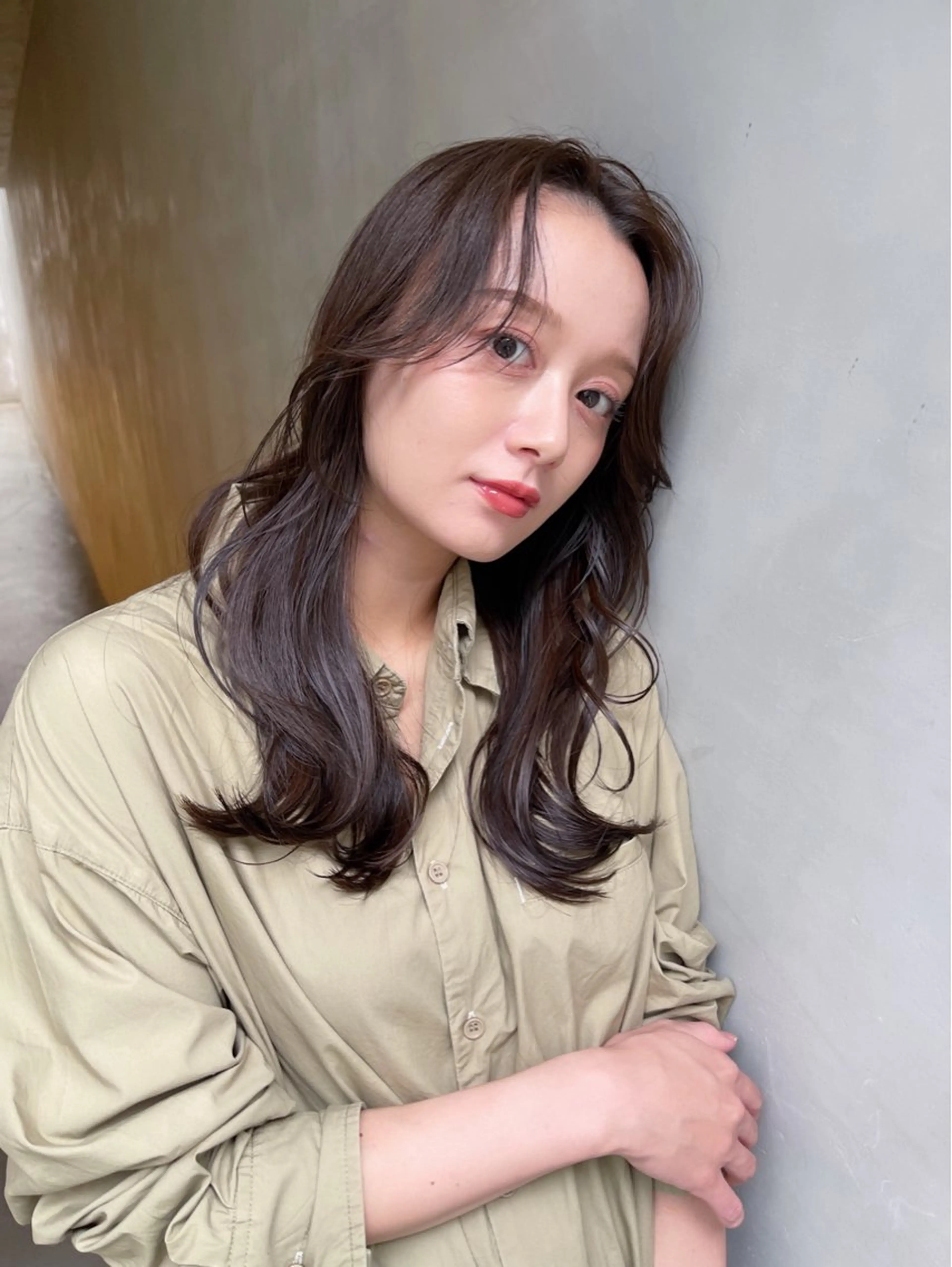 セミロング カラー レイヤーカット カット ヘアカラー トリートメント AiM 大名　似合わせカットのヘアスタイル