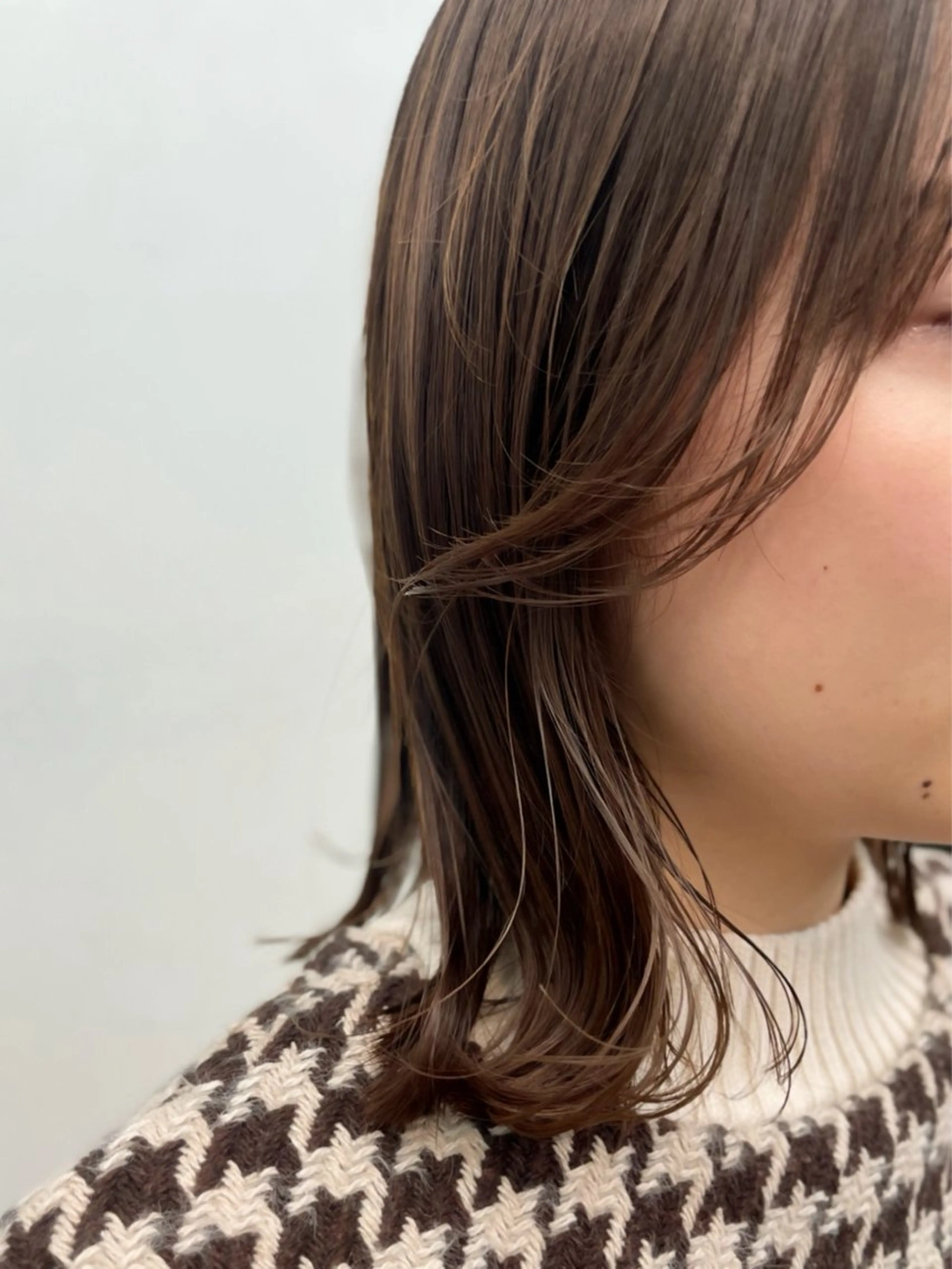 ミディアム ボブ 外ハネヘア レイヤー/デジパ SAKIのヘアスタイル