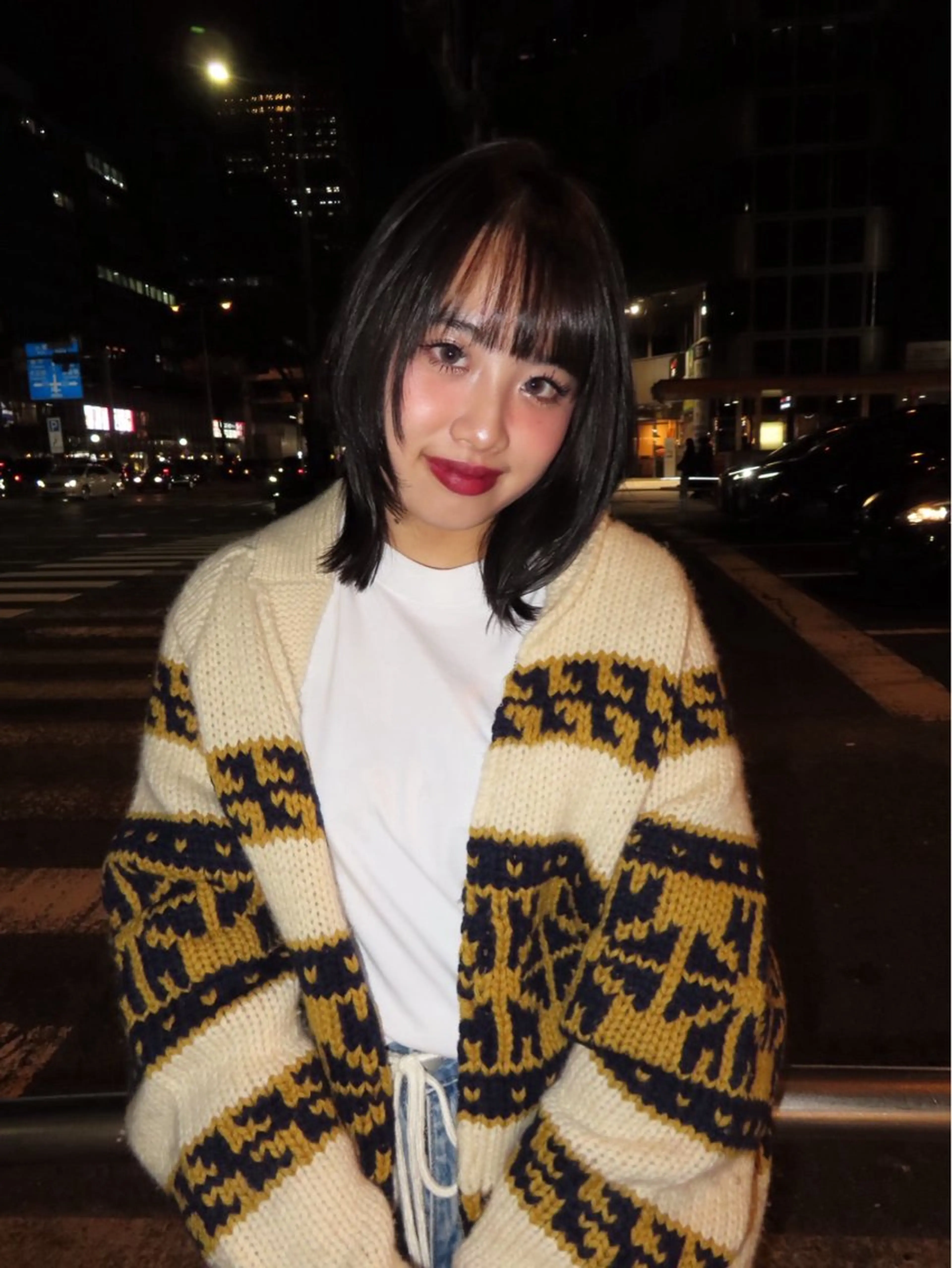 ミディアム パツボブ/レイヤー 西梅田/かえで🎀のヘアスタイル