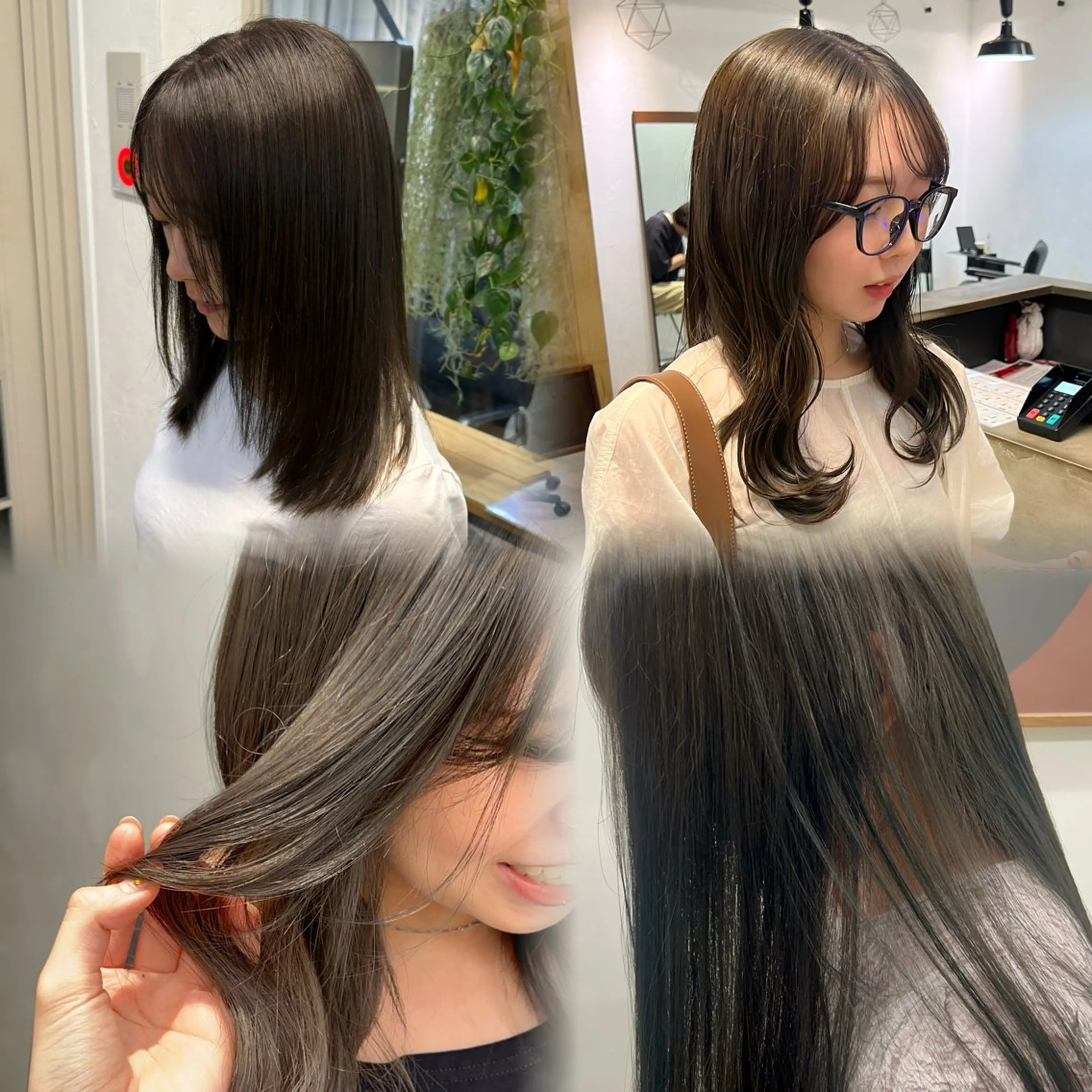 ロング カラー ベージュカラー オリーブベージュ ヘアカラー Lomalia もえか/ボブパーマのヘアスタイル